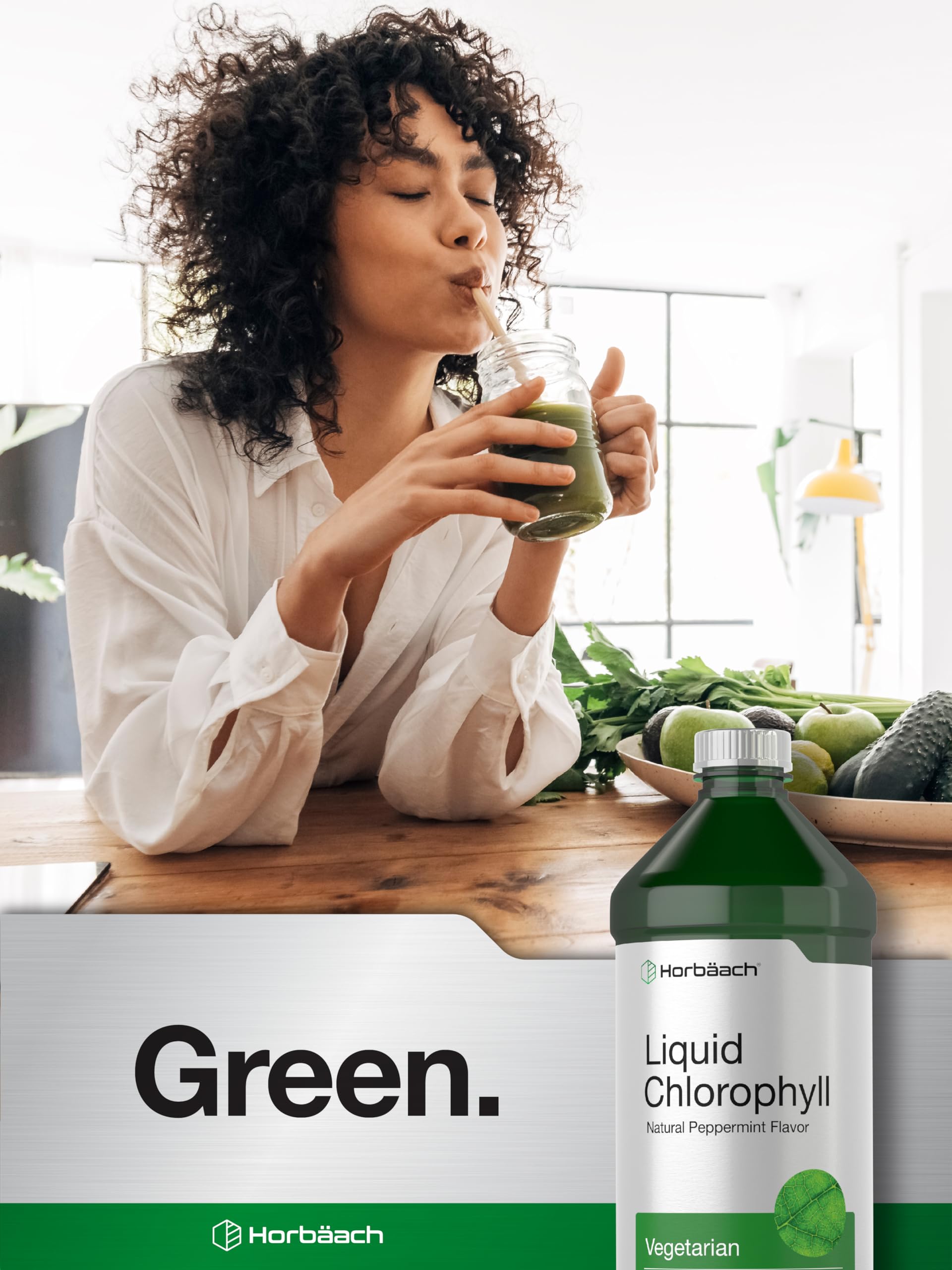 Chlorophyll Liquid Drops 100mg | 32 oz (2 x 16 oz Bottles) | Natural Peppermint Flavor Horbäach uk supplements