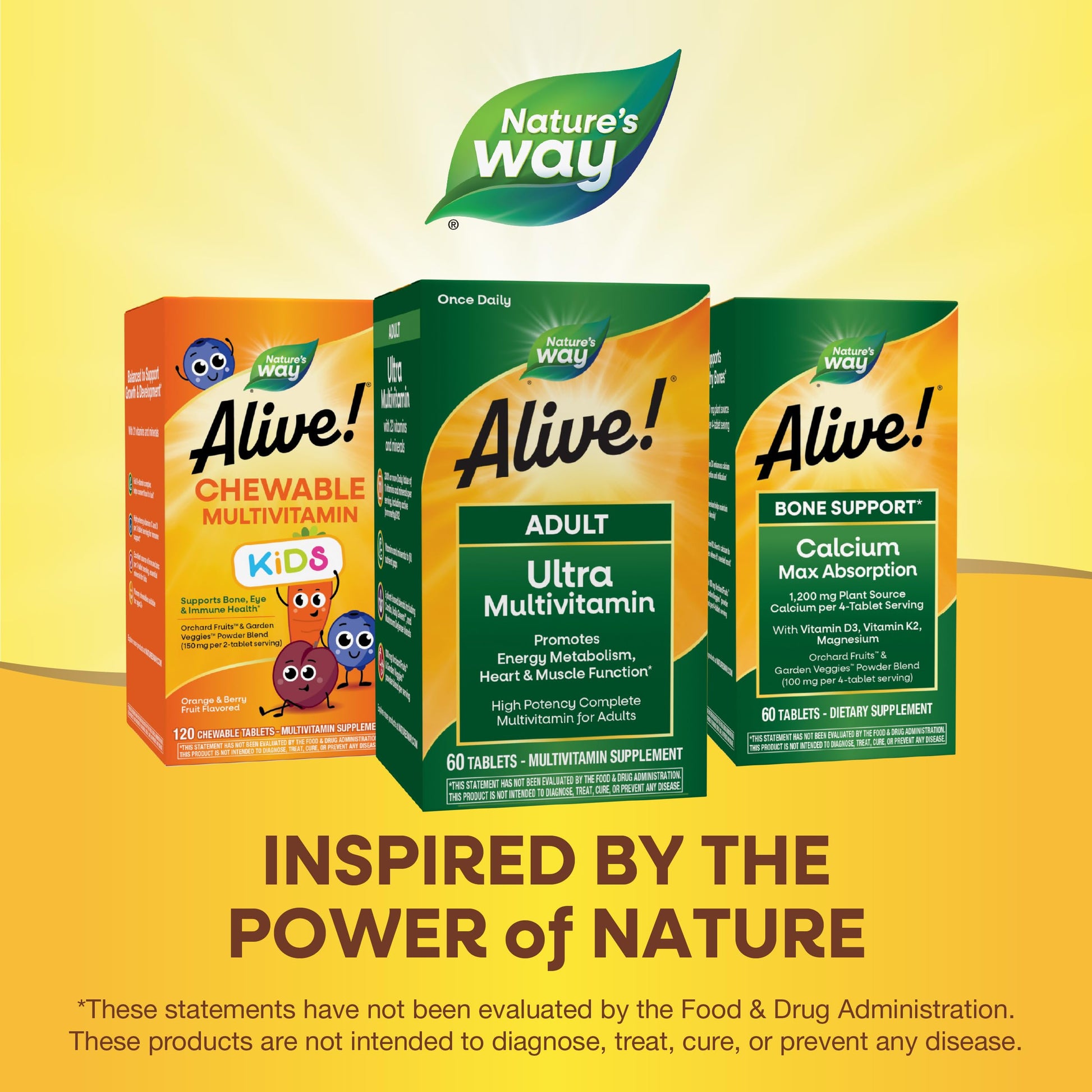Nature's Way Alive! Adult Ultra Multivitamins, Promotes Energy Metabolism, Heart & Muscle Function*, with B-Vitamins Including Methylated B12, Gluten Free, 60 Tablets Nature's Way uk supplements