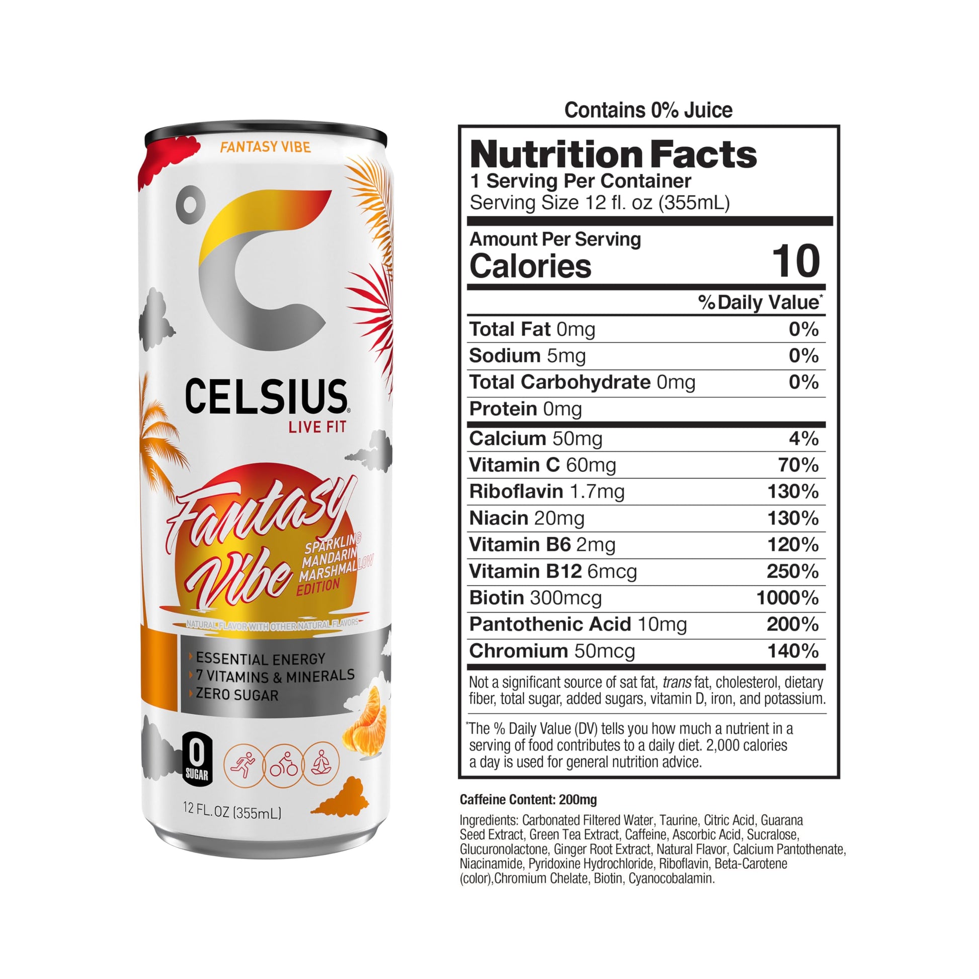 CELSIUS Sparkling Fantasy Vibe, Functional Essential Energy Drink, 12 Fl Oz (Pack of 12) CELSIUS uk supplements