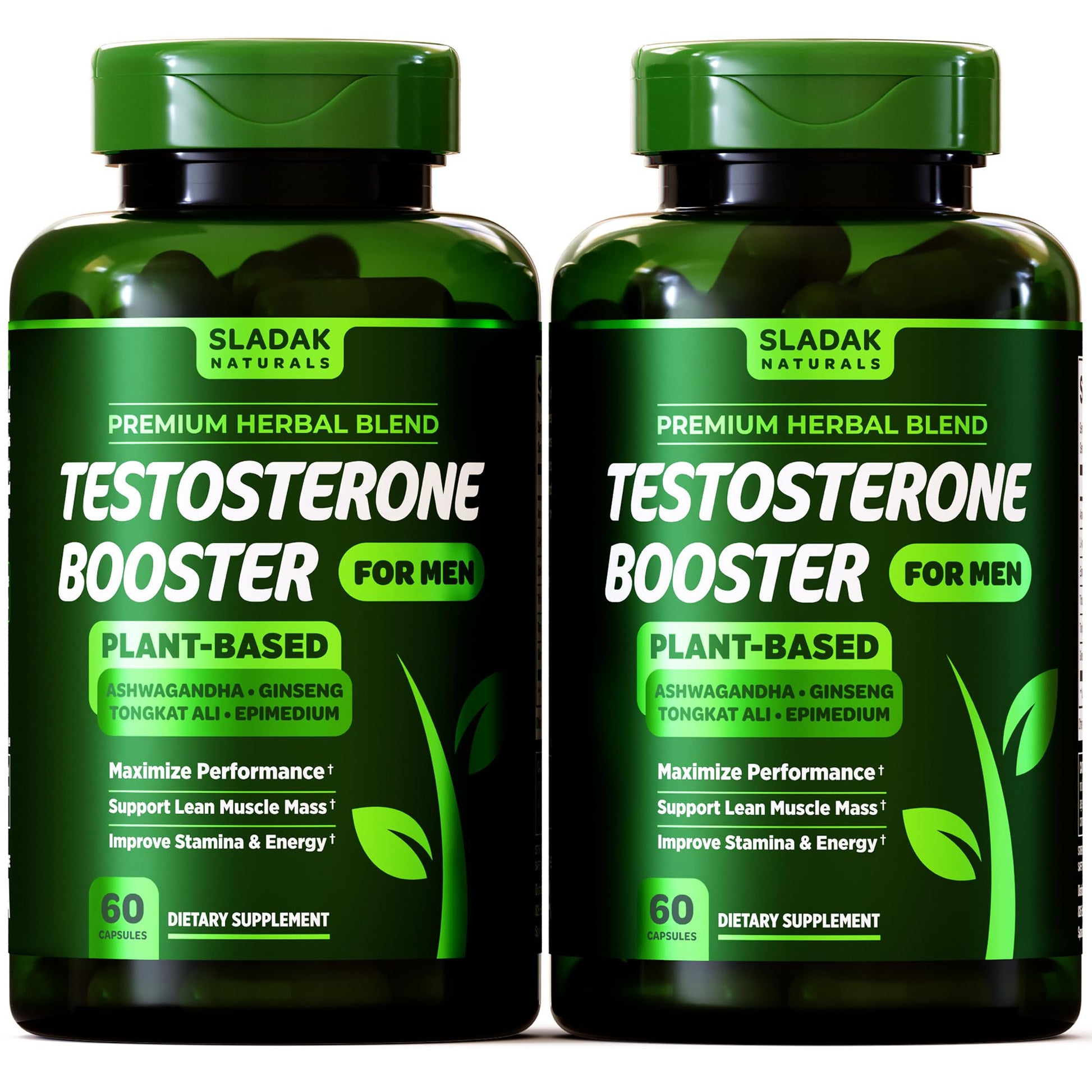 Testosterone Booster Supplement for Men - Male Enhancing Test Boost - Ashwagandha, L-Arginine, Tongkat Ali, Tribulus + More - Workout, Build Muscle, Strength, Energy & Performance - 2 Month Supply SLADAK NATURALS ㅤ uk supplements