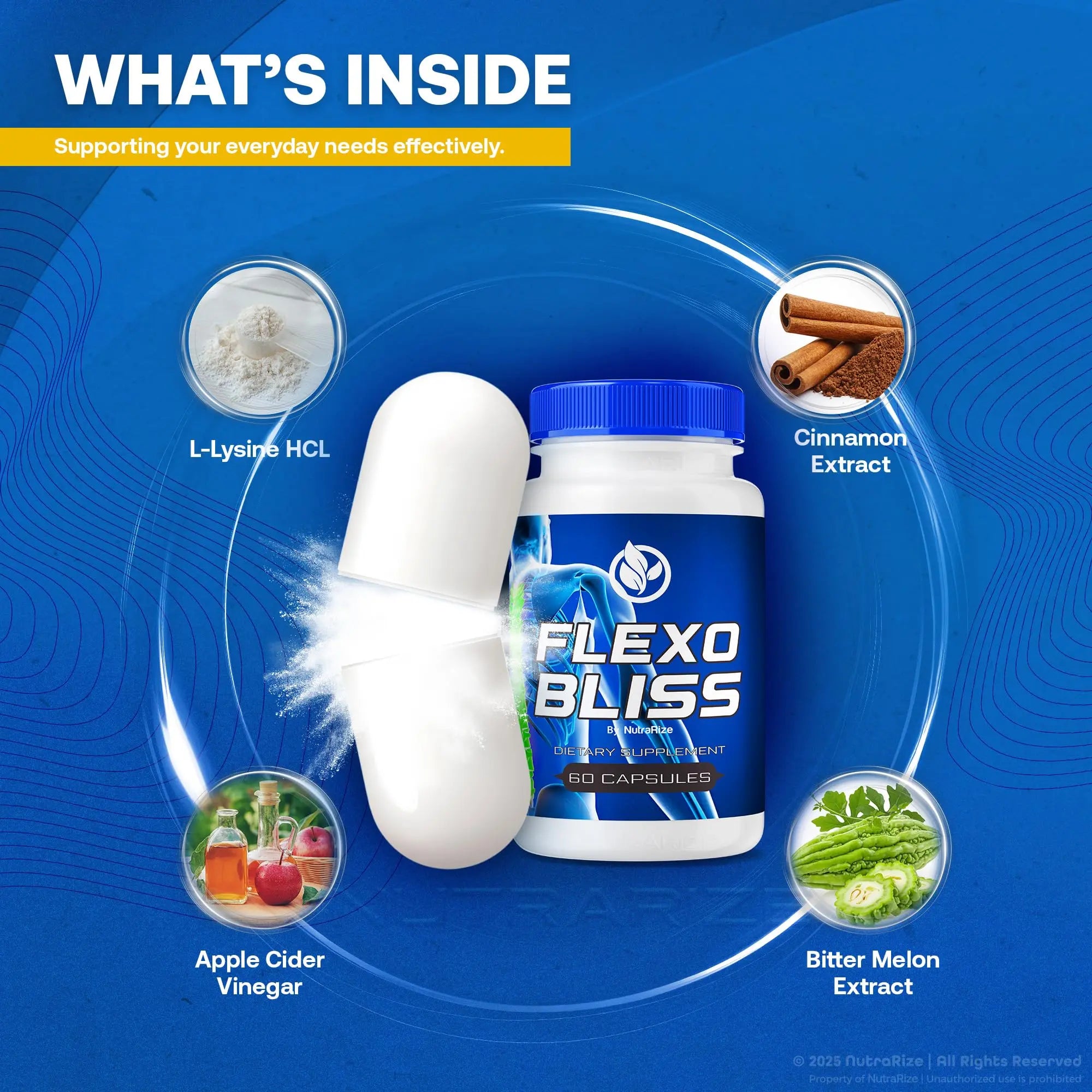 NutraRize Flexo Bliss, FlexoBliss Joint Health Support, All-Natural Supplement to Support Flexibility and Full Range of Motion, Official Flexo Bliss Reviews (60 Capsules) NutraRize uk supplements