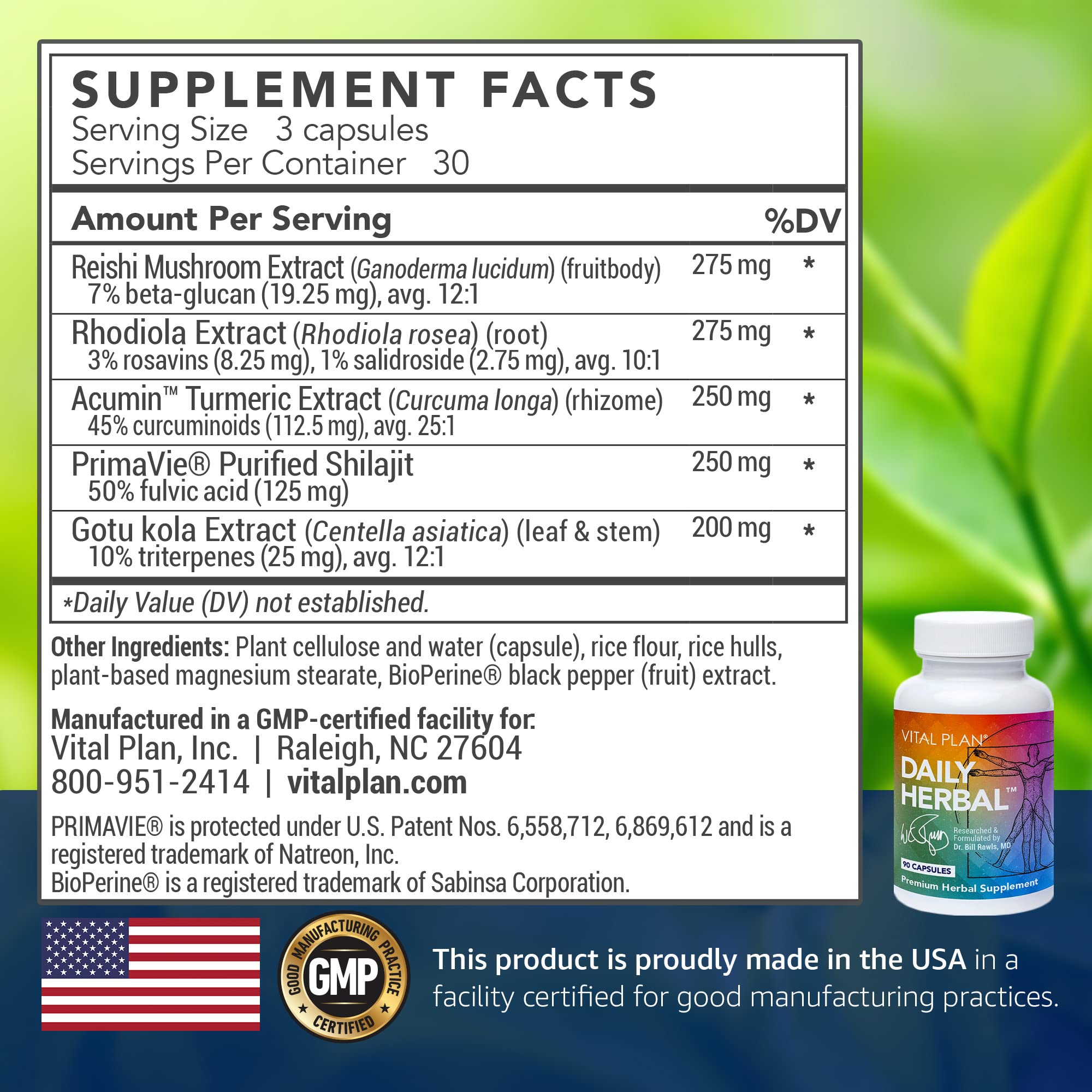 Vital Plan Daily Herbal Supplement by Dr. Bill Rawls – Herbal Immunity Booster for Immune Support, Microbiome Balance & Cell Health — Reishi Mushroom, Turmeric & Rhodiola Vital Plan uk supplements