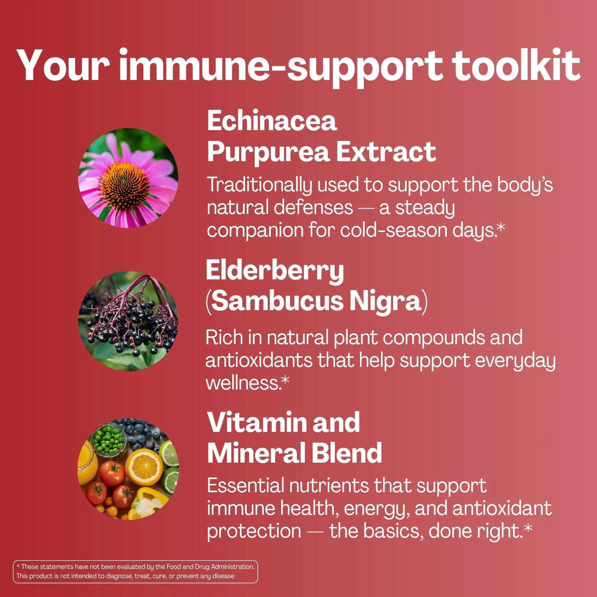 URVI® Immune Support Gummies - Vitamin C, D3 K2, E, Niacin, Zinc & Selenium with Elderberry & Echinacea URVI uk supplements