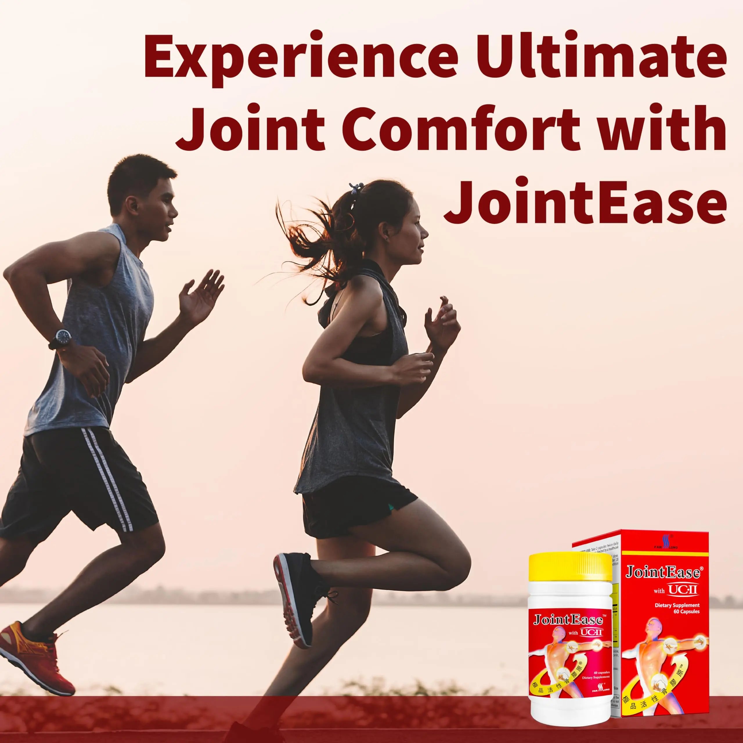 FARLONG JointEase with UC-II, Undenatured Type II Collagen, Glucosamine Hydrochloride, Chondroitin Sulfate, Joint Dietary Supplement | 60 Capsules FAR LONG uk supplements