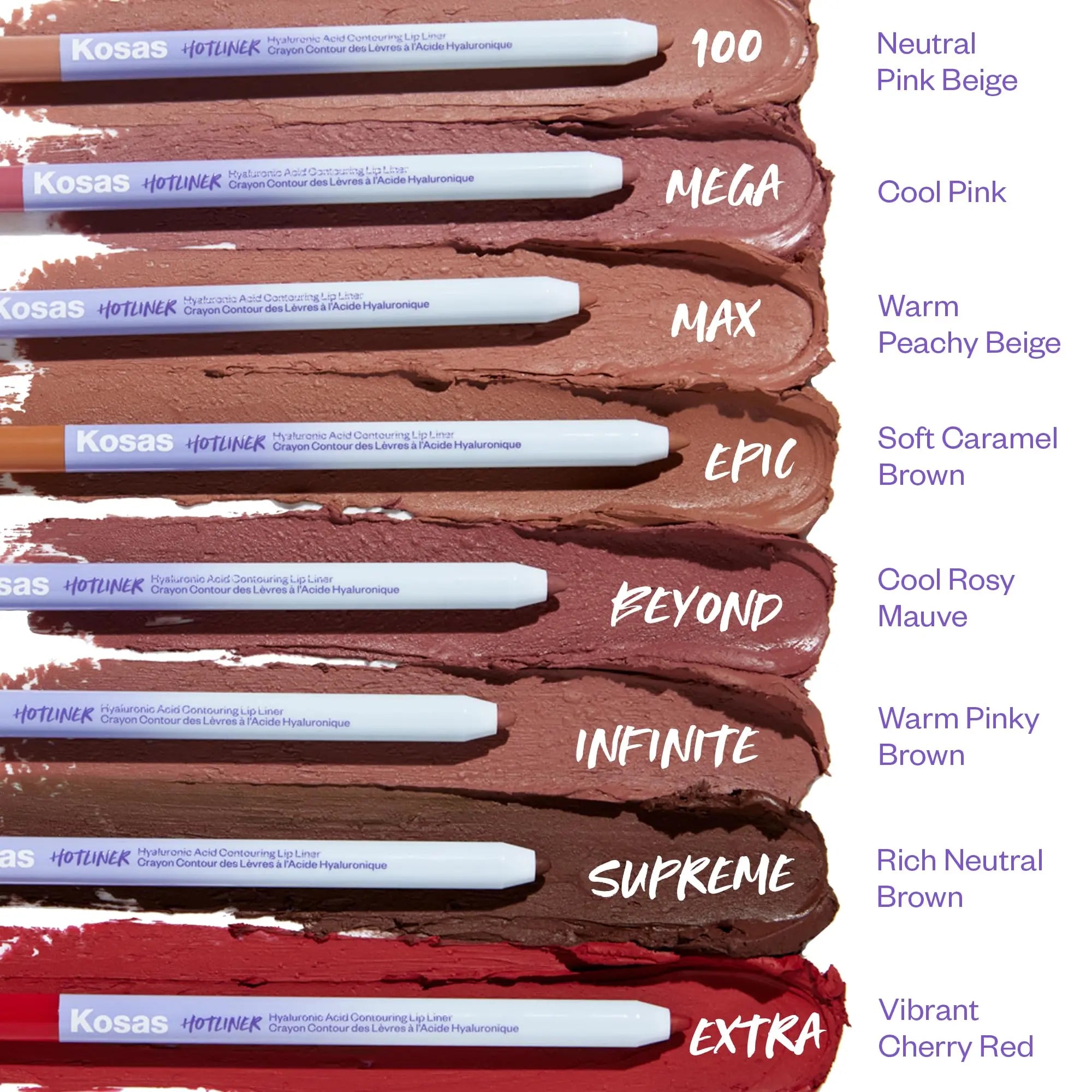 Kosas Hotliner Retractable Lip Liner Pencil with Built-In Brush & Sharpener - Easy Contouring, Hydrating, Long-Lasting- Pigmented Creamy Texture for Plumping Lips - Hyaluronic Acid & Konjac - Infinite Kosas uk supplements