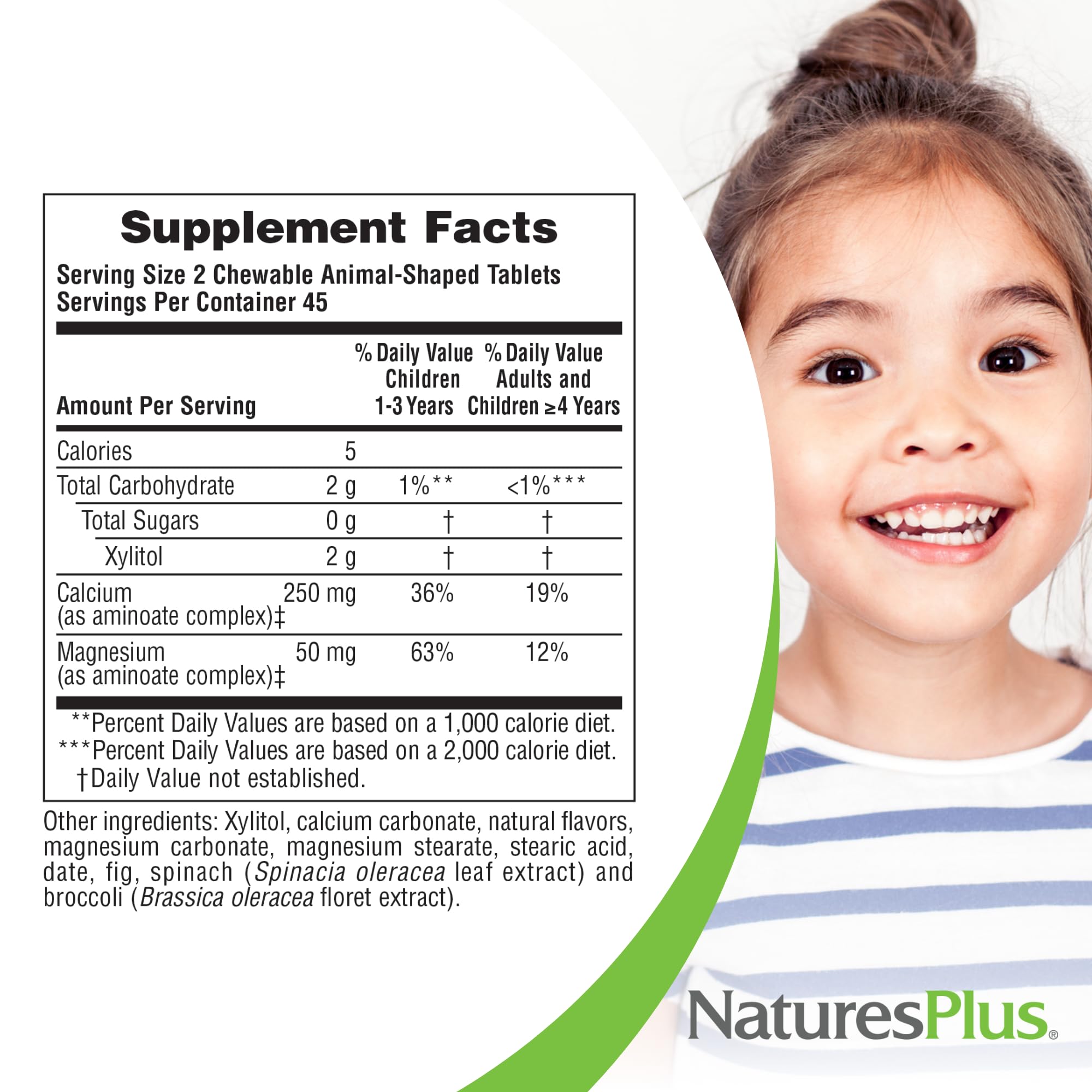NaturesPlus Animal Parade Sugar-Free Children's Calcium, Vanilla Sundae Flavor - 90 Chewable Animal Shaped Tablets, Pack of 2 - Magnesium for Bone Health - Gluten Free - 90 Servings NaturesPlus uk supplements