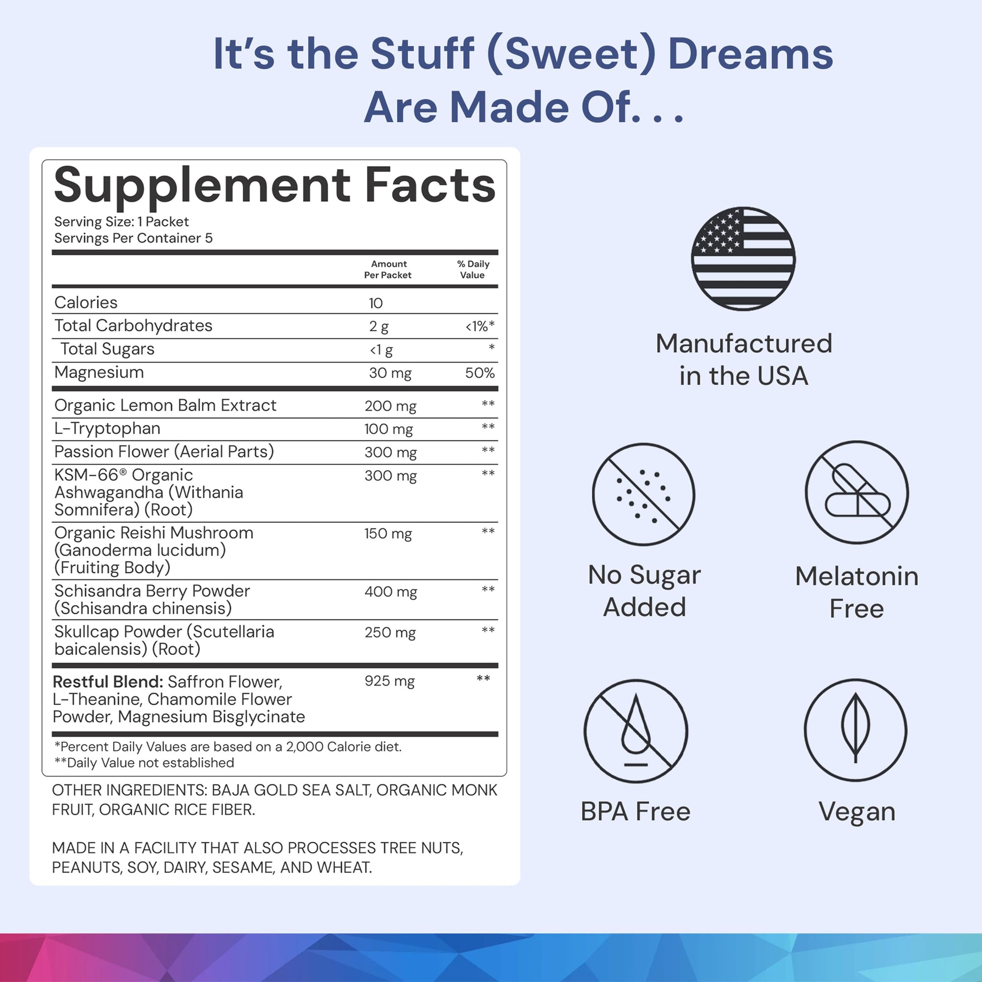 ION* Intelligence of Nature Restful Sleep - Ashwagandha Calm Sleep Aid Powder Drink Mix for Restful Night with Magnesium and L Theanine for Women and Men - 5 Packets ION* Intelligence of Nature uk supplements
