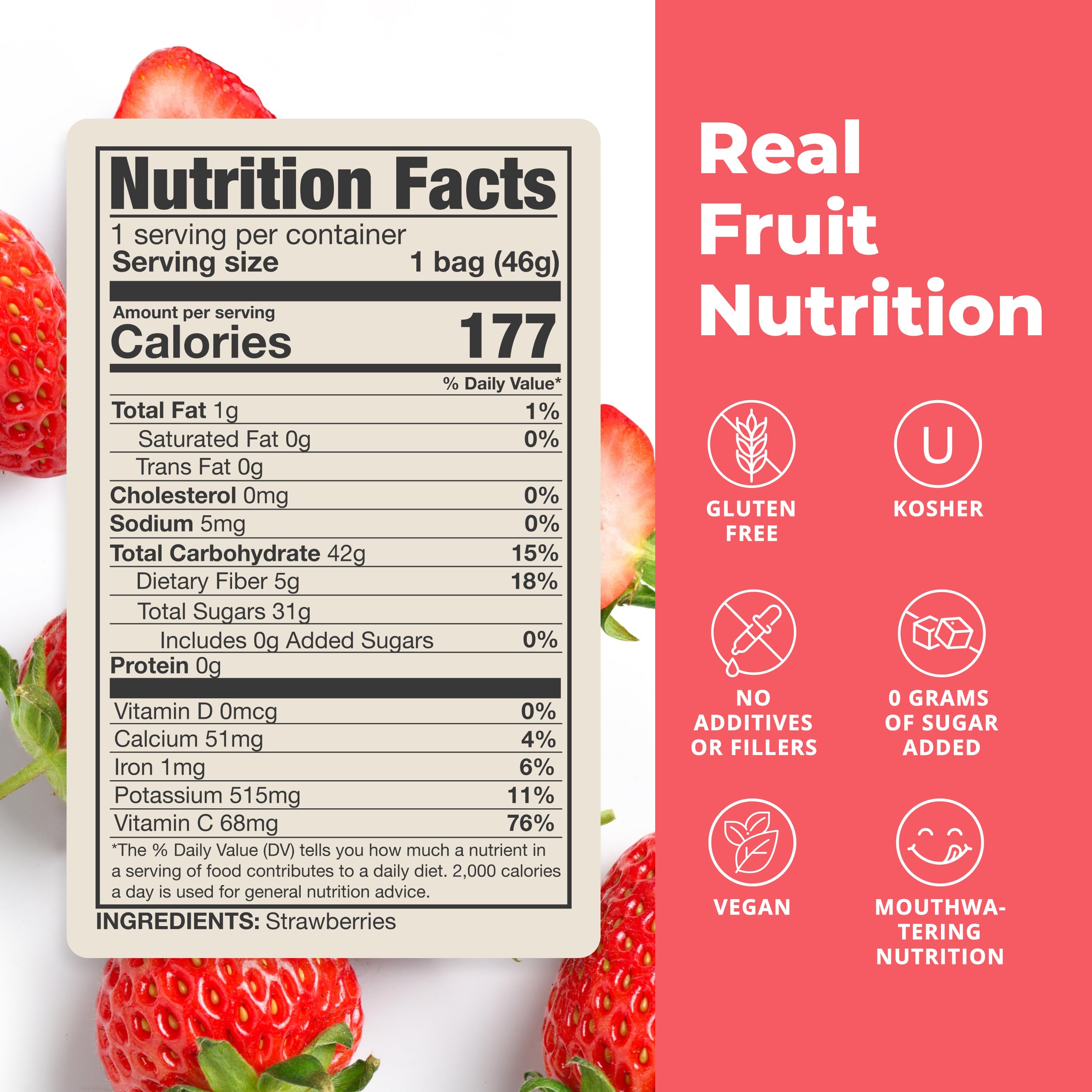 Balance of Nature Freeze-Dried Strawberries (5 Pack) – 100% Real Fruit, Crunchy Strawberry Slices, Healthy Snack, Mouthwatering Nutrition, Gluten-Free, Vegan, No Sugar Added, Five 1.6 oz Bags Balance of Nature uk supplements