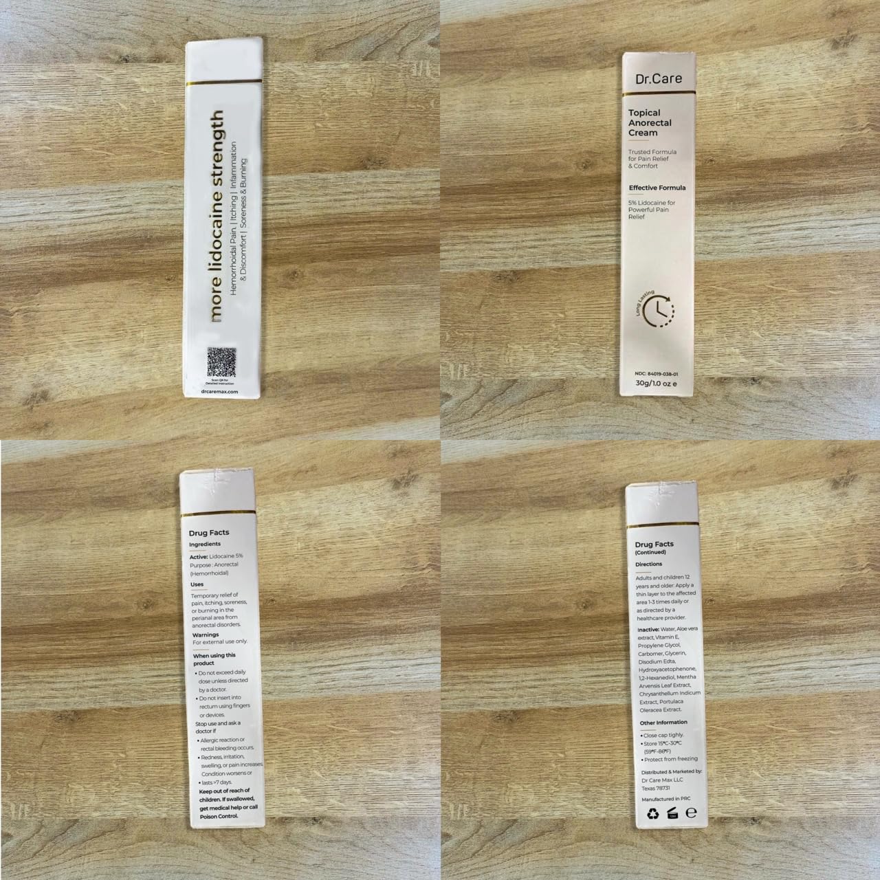 Dr Care Anorectal Cream with 5% Lidocaine - Maximum Strength Topical Anesthetic for Hemorrhoid Relief, Itching, & Burning (1.0 oz) Dr Care uk supplements