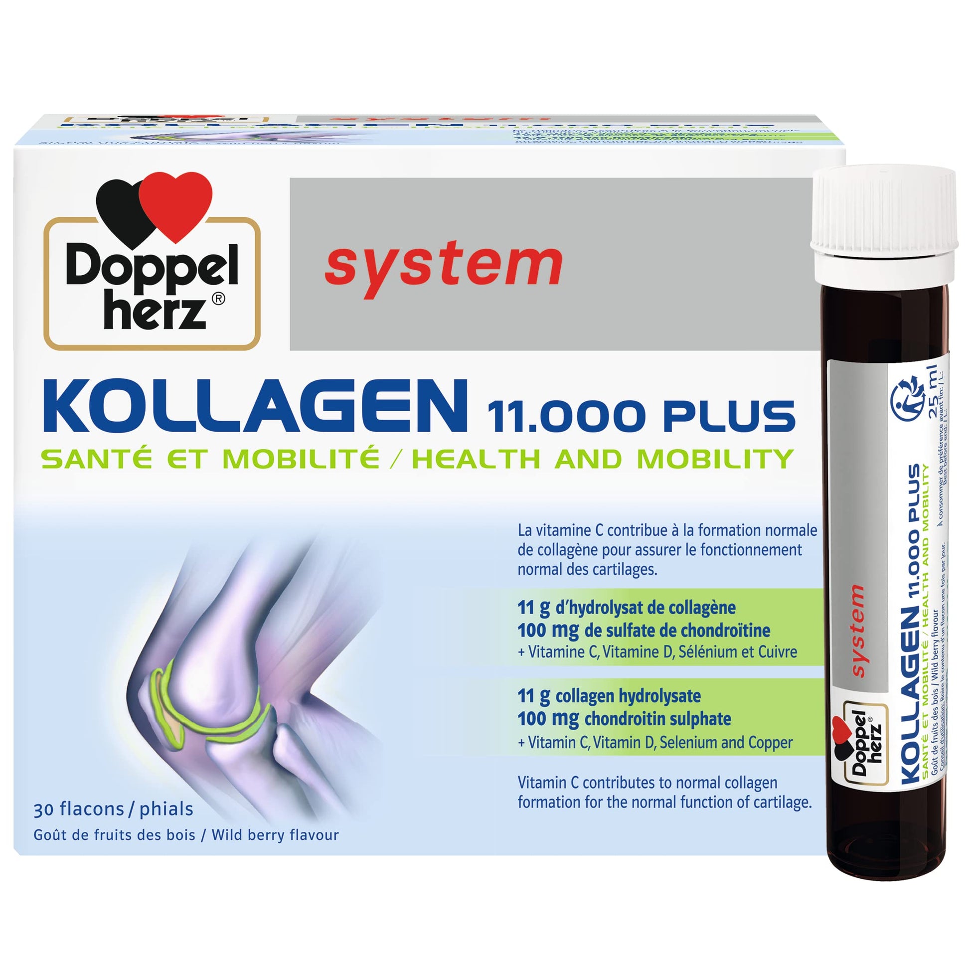 Doppelherz - Kollagen 11000 Plus - Collagen hydrolysate, chondroitin Sulphate, Vitamins C and D and Trace Elements Doppelherz uk supplements