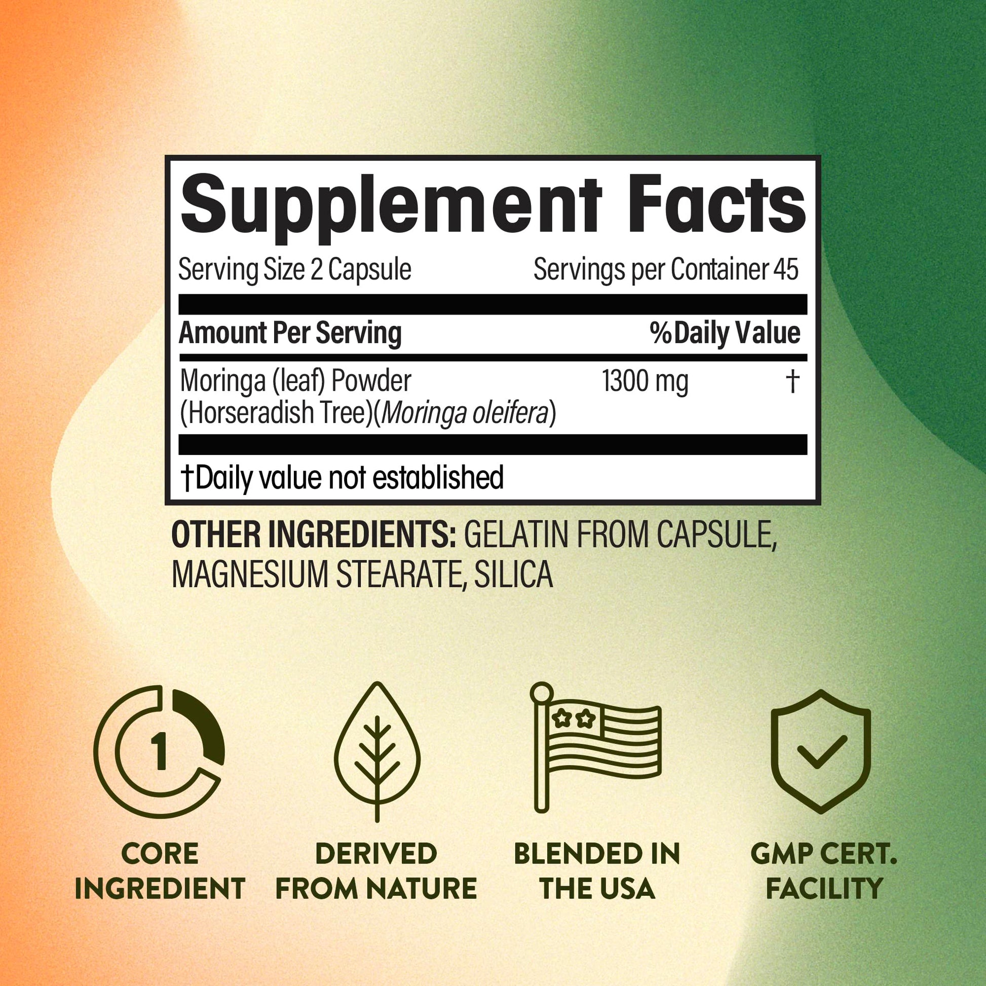 NGL Moringa Capsules 1300mg | Pure Raw Moringa Oleifera Superfood Dietary Supplement | 90 Capsules NGL uk supplements