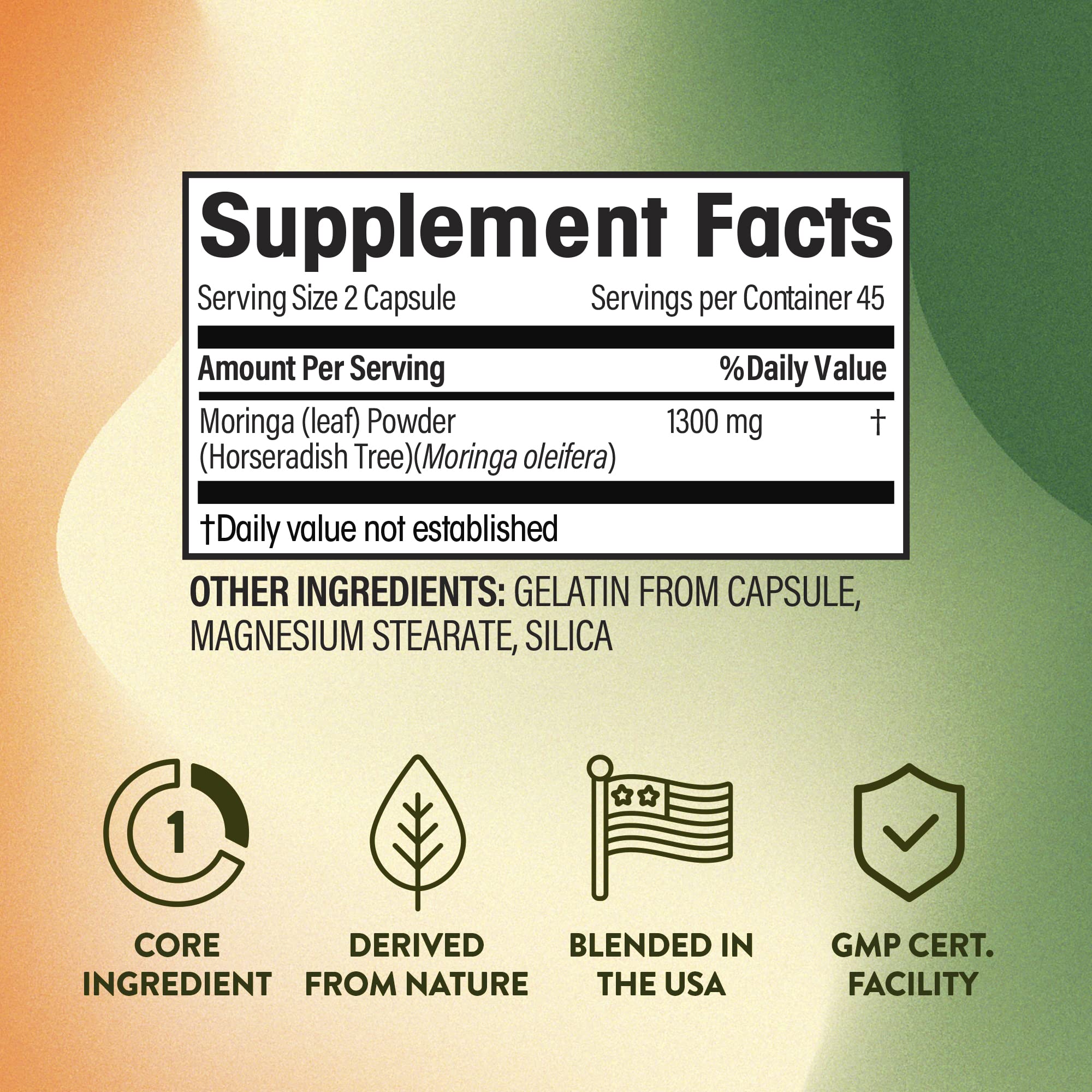 NGL Moringa Capsules 1300mg | Pure Raw Moringa Oleifera Superfood Dietary Supplement | 90 Capsules NGL uk supplements