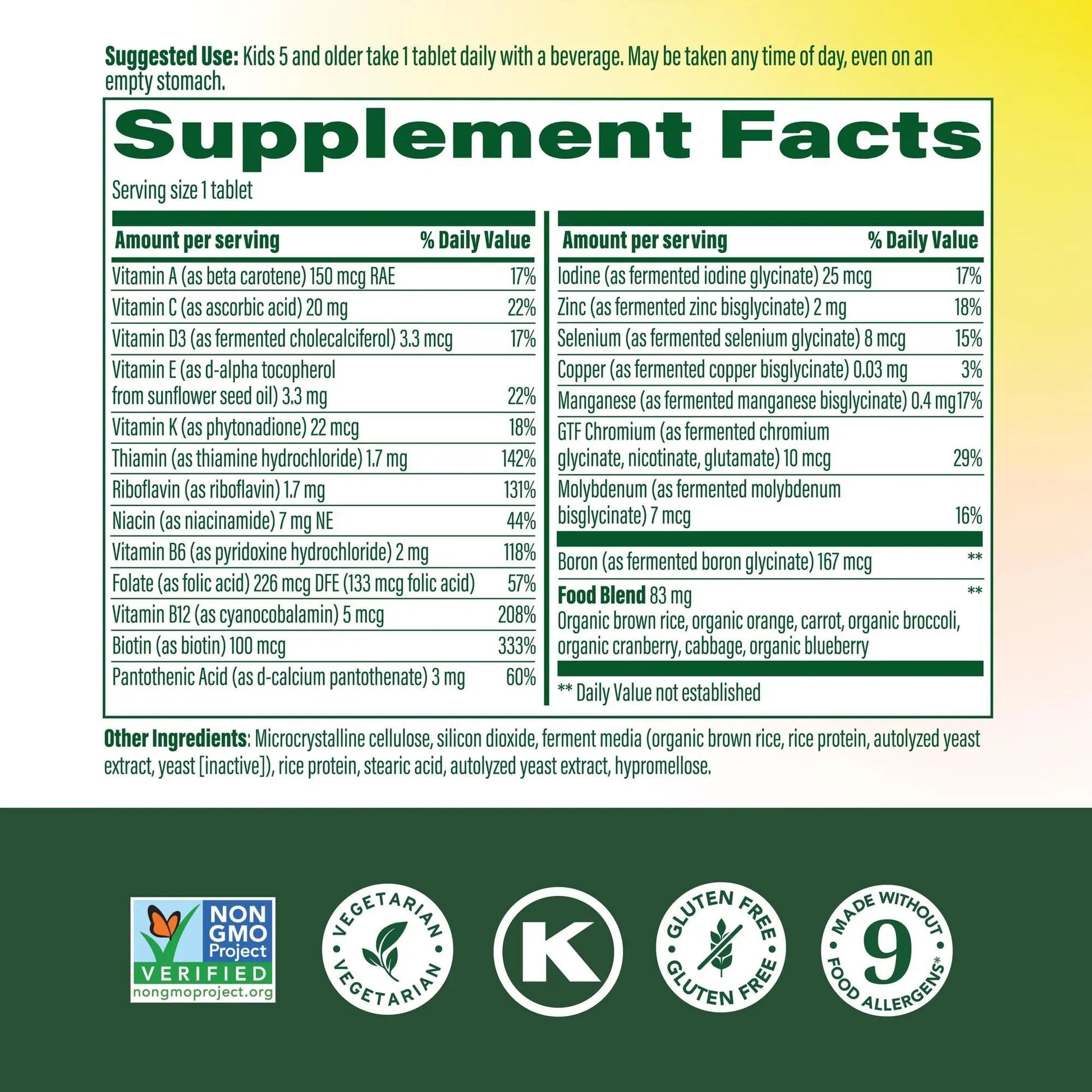 MegaFood Kids One Daily Multivitamin - Convenient Mini Multivitamin for Kids - with Zinc, Vitamins C, B & D MegaFood uk supplements