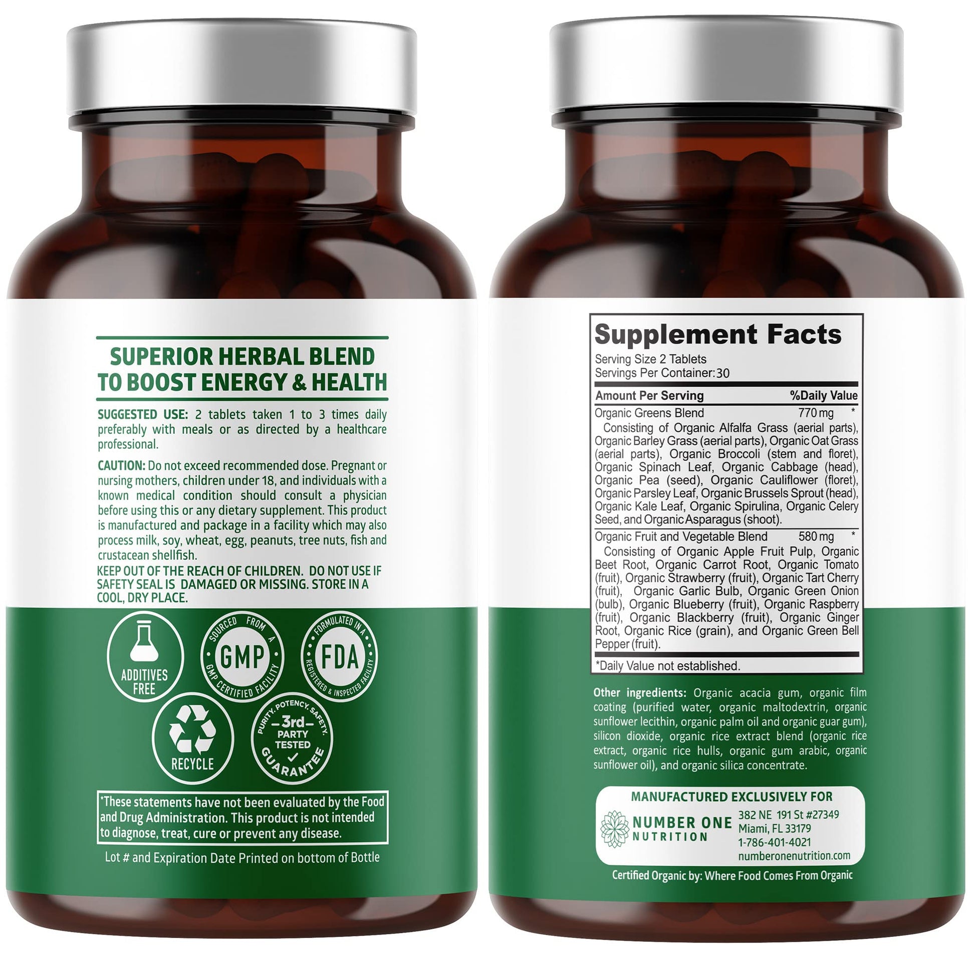 N1N Premium Organic Superfood Greens [28 Powerful Ingredients] Natural Fruit and Veggie Number One Nutrition uk supplements