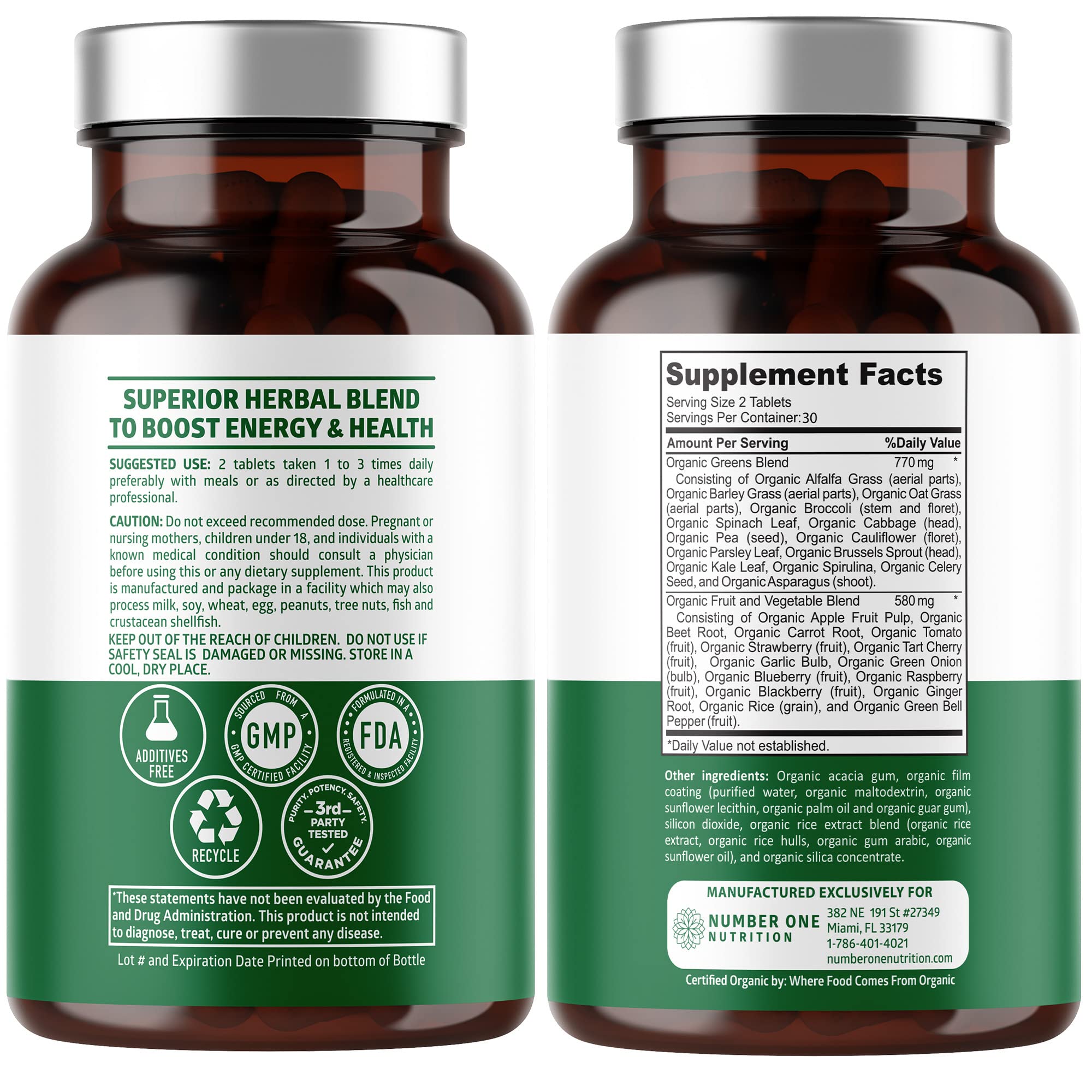 N1N Premium Organic Superfood Greens [28 Powerful Ingredients] Natural Fruit and Veggie Number One Nutrition uk supplements