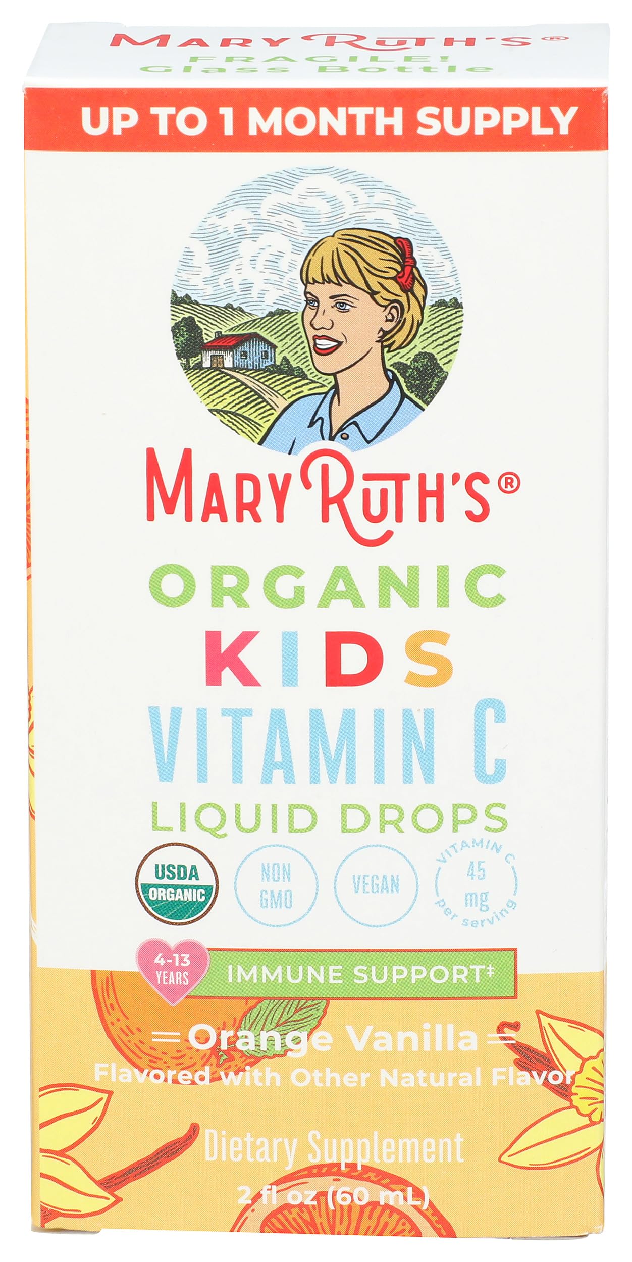 MaryRuth Organics USDA Kids Vitamin C Drops | Vegan Immune Support Supplement for Ages 4-13 | Immune Support & Overall Health | Vitamin C from Organic Acerola Fruit Extract | 2oz MARYRUTH'S uk supplements