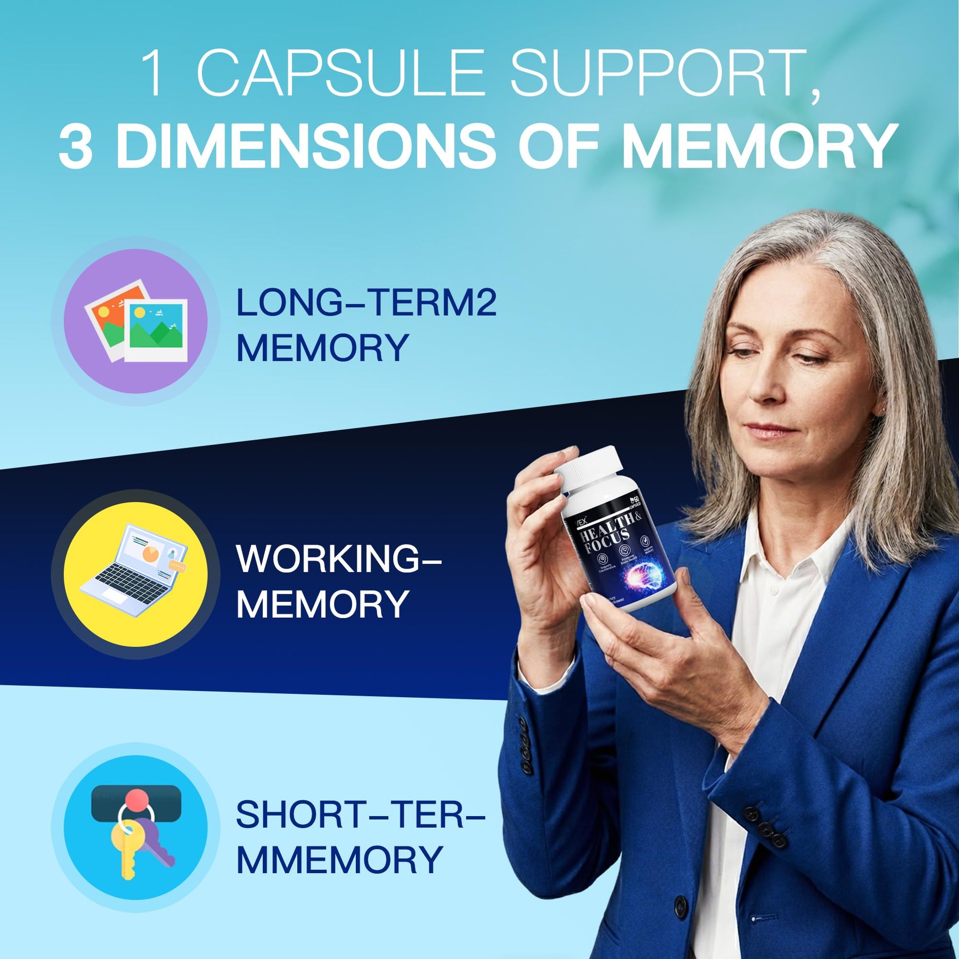 VEX Supplement – Memory & Clarity Support with Folic Acid, Vitamin B, Acetylcysteine, Bacopa Monnieri, Lion’s Mane, Ginkgo Biloba & Black Pepper – Cognitive, 60 Capsules VEX uk supplements