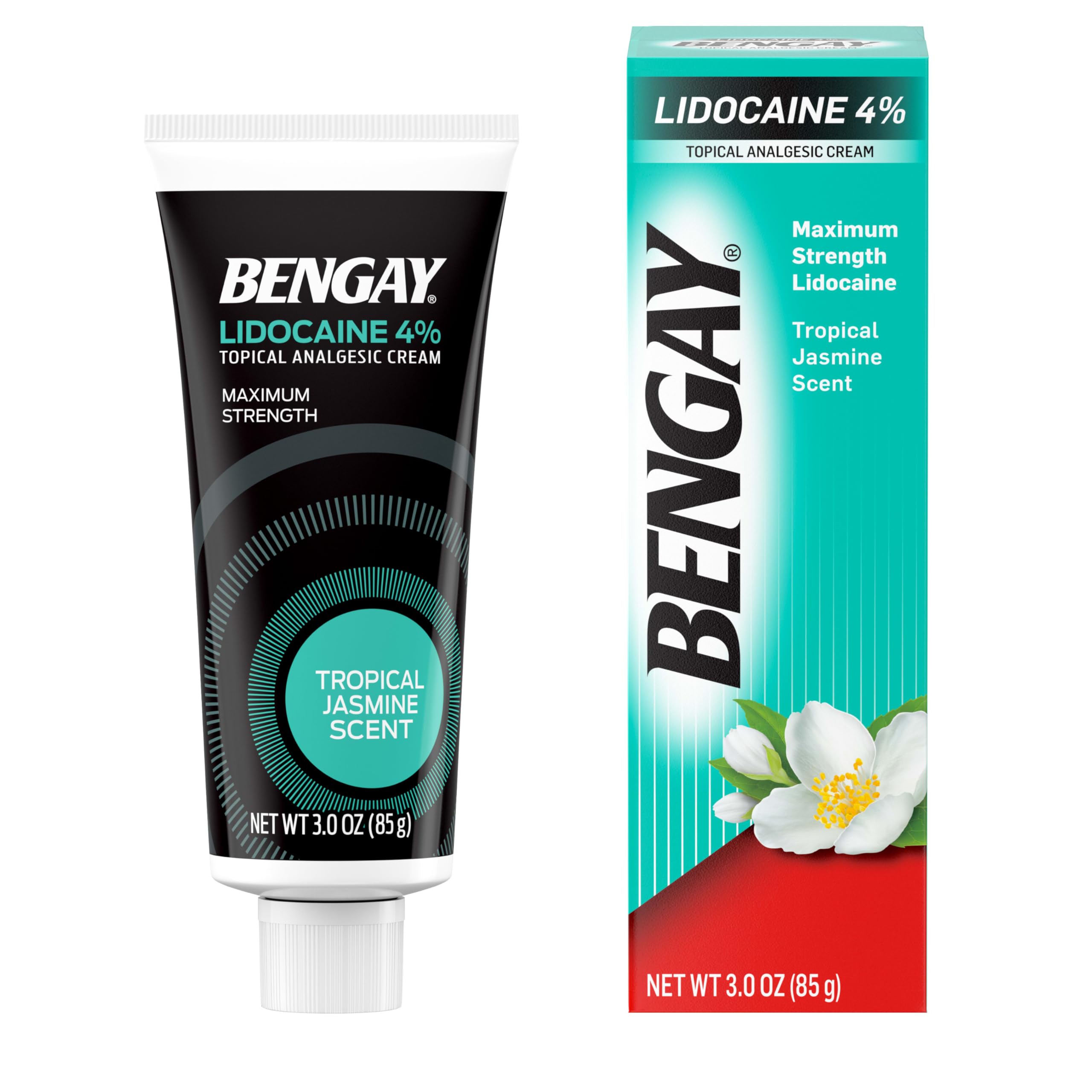 Bengay Lidocaine Pain Relief Cream, Maximum Strength OTC, Non-Greasy Topical Analgesic with 4% Lidocaine to Desensitize Nerves, Numbing Cream with a Soothing Jasmine Scent, 3 oz Bengay uk supplements