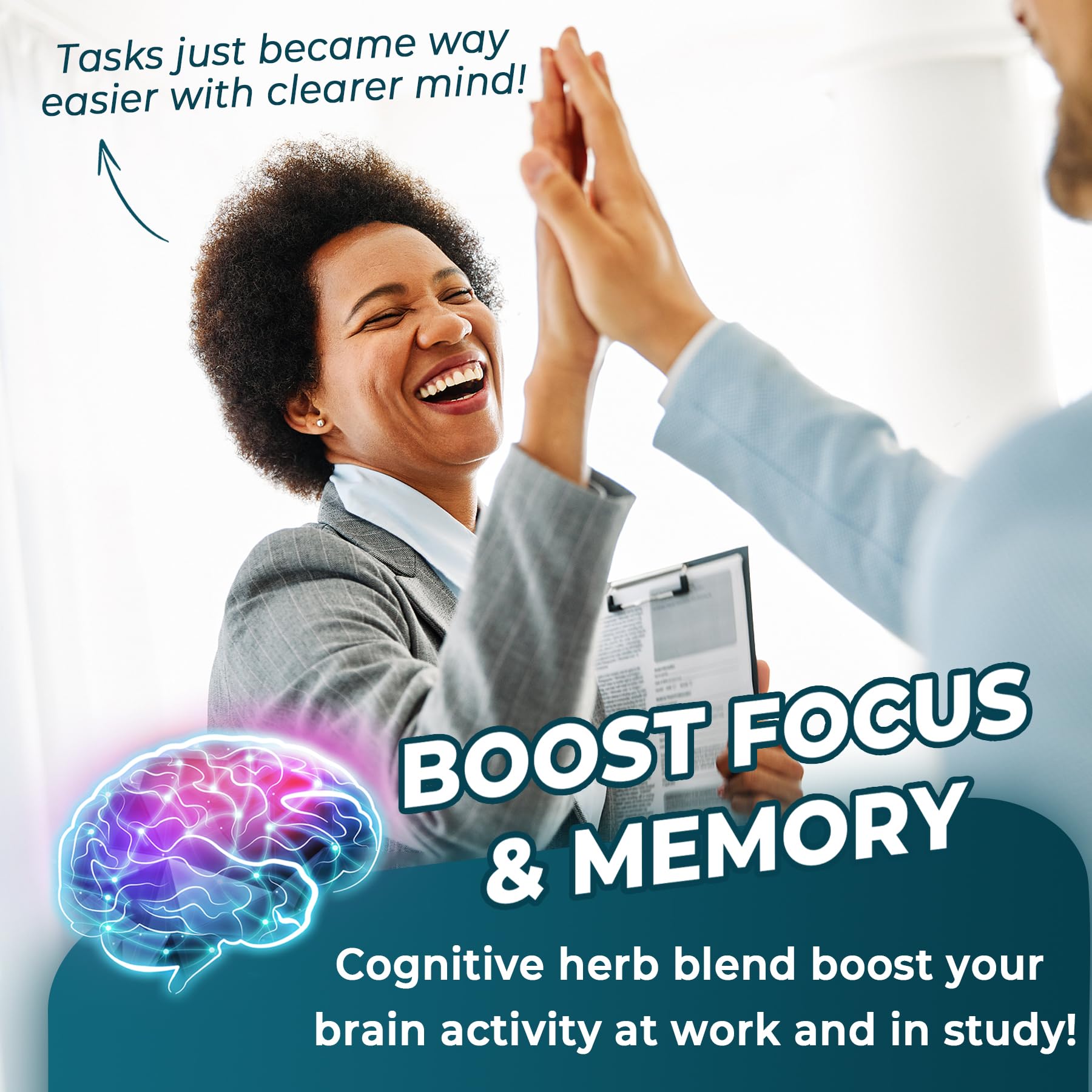 11-IN-1 Brain Supplement for Memory and Focus with L-Tyrosine L-Theanine, Methylated B12 & B6, Lion's Mane Mushroom, Ginkgo Biloba, Bacopa Monnieri, Choline for Focus, Nootropic, Energy, 2Packs NEVISS uk supplements