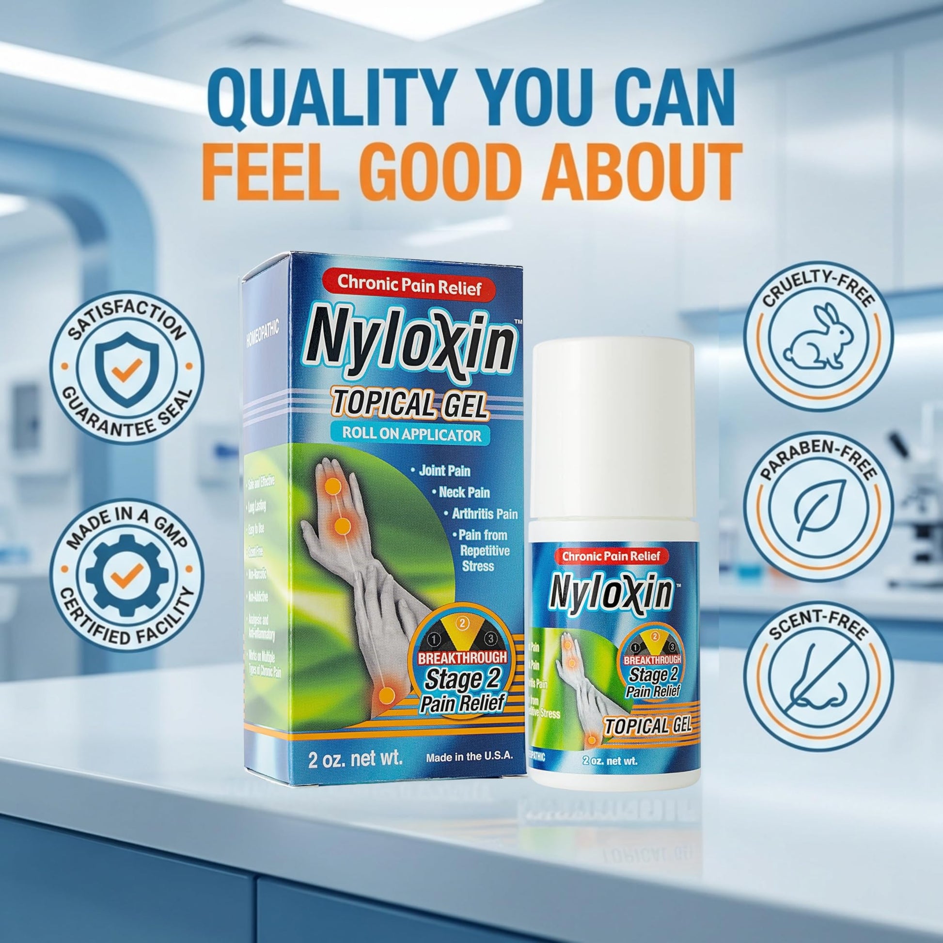 Nyloxin Roll-On Arthritis Pain Relief Gel, Back Pain Relief, Neuropathy Pain Relief, Nerve Pain Relief, Knee Pain Relief, Foot Pain Relief, Muscle Pain Relief, Shoulder Pain, Joint Pain (2 oz) Nyloxin uk supplements