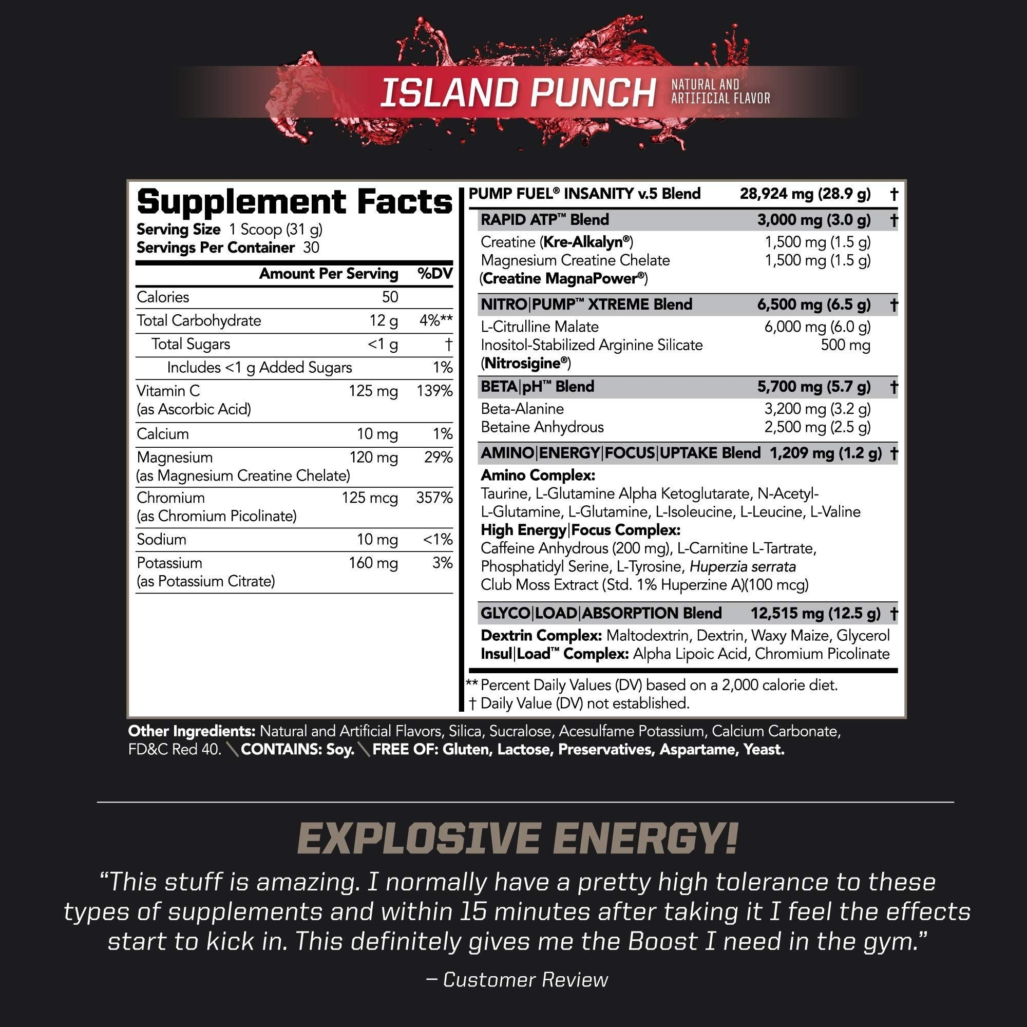 PMD Sports Ultra Pump Fuel - Pre Workout - Island Punch (30 Servings) Sports Omega PMD uk supplements
