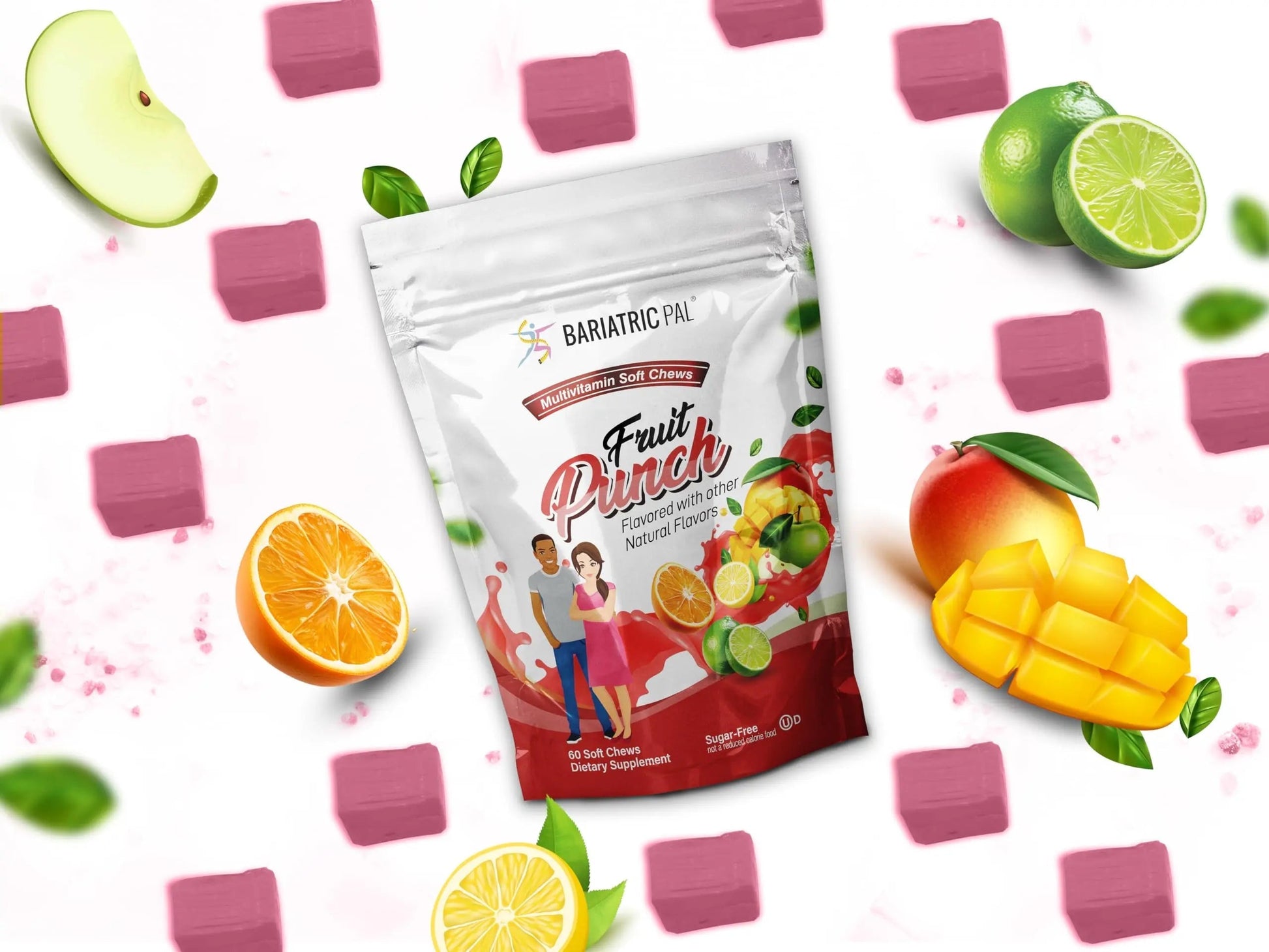BariatricPal Iron-Free Multivitamin Soft Chew - Fruit Punch (60 Count) BariatricPal uk supplements