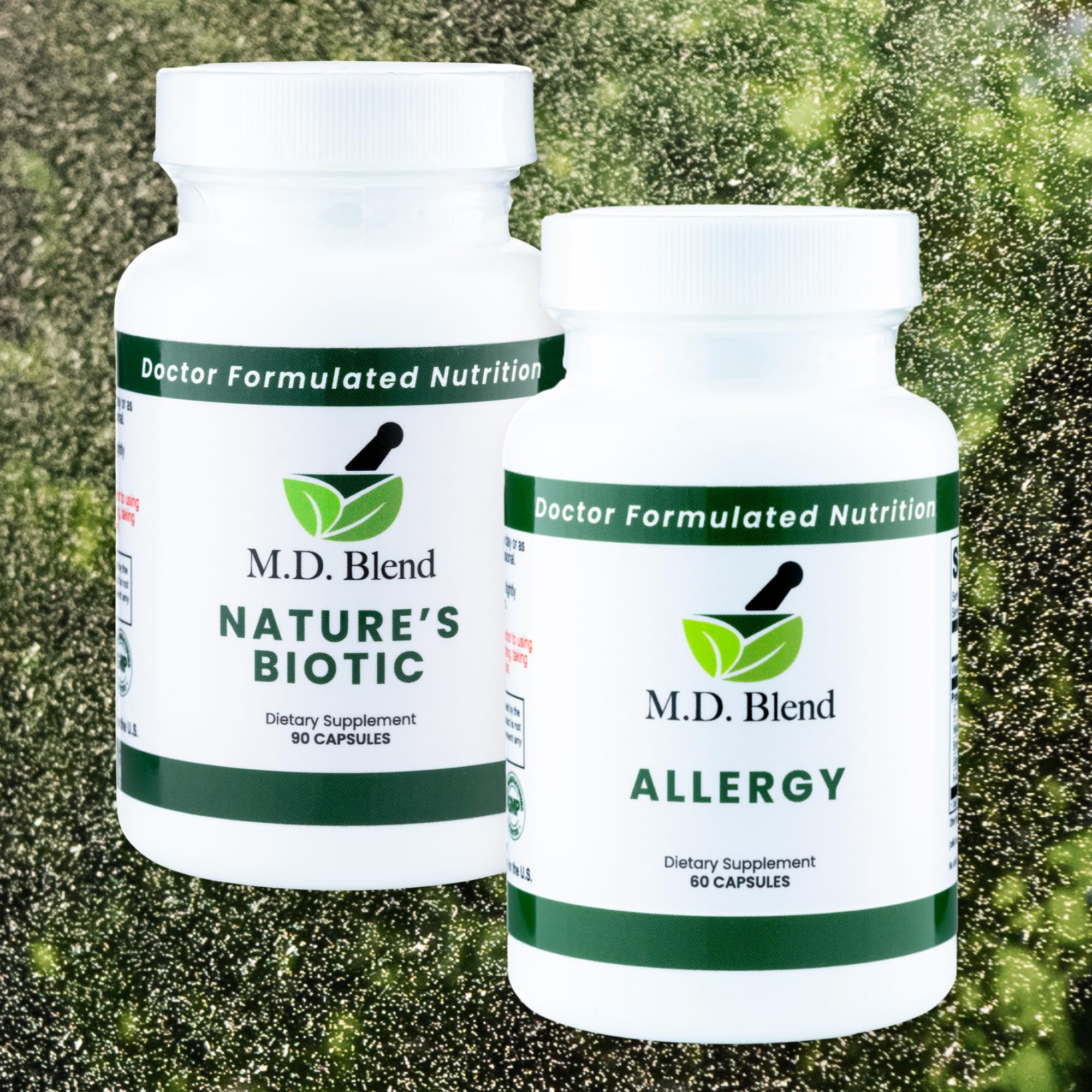 M.D. Blend Nature’s Biotic & Allergy Expert Bundle for Immune Support, Seasonal Allergy Relief, Respiratory Wellness, Quercetin and Bromelain, NAC Nettle Root Vitamins & Minerals Plant-Based Capsules M.D. Blend uk supplements