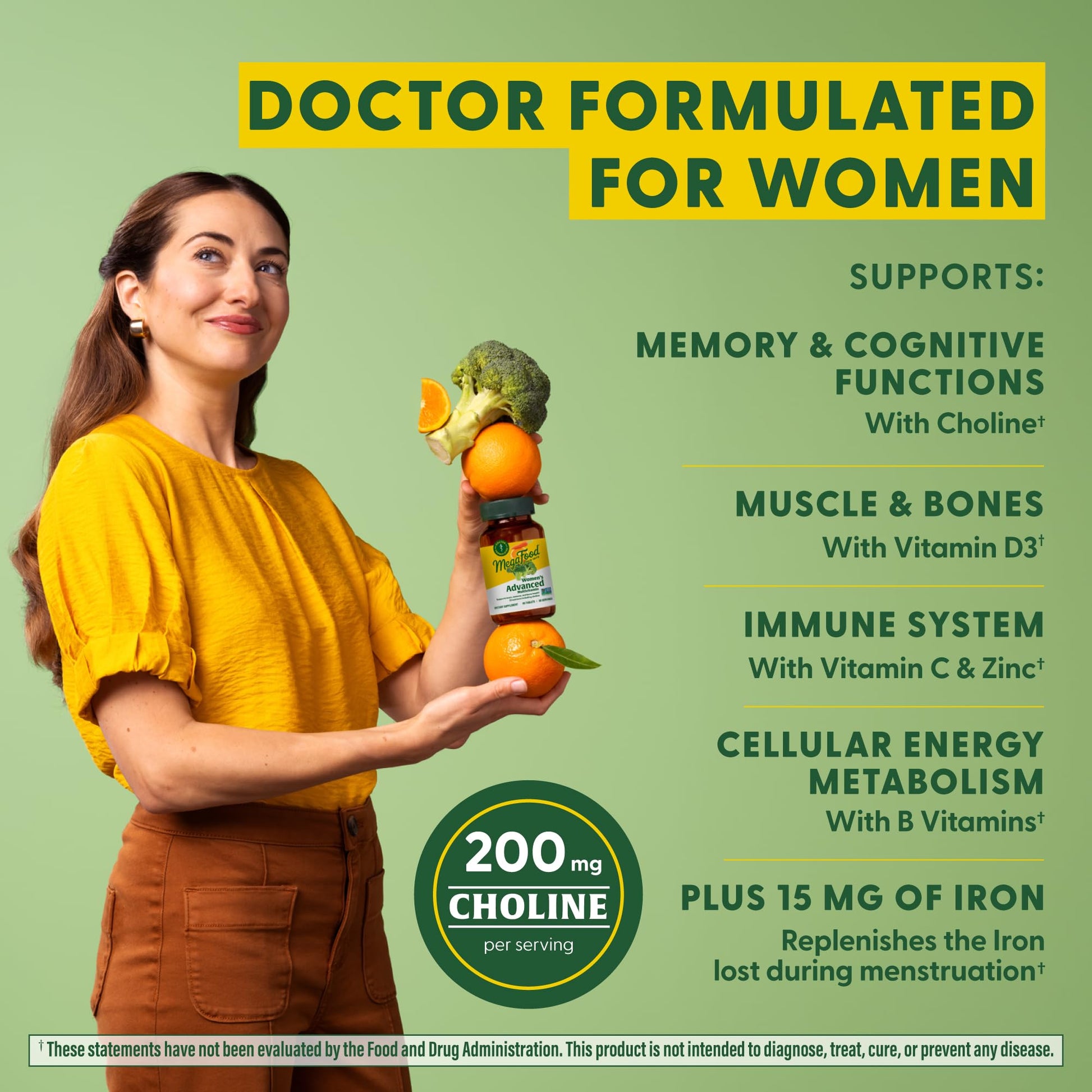 MegaFood Women's Advanced Multivitamin for Women - Doctor-Formulated With Iron, Choline, Vitamin D, Vitamin C & Zinc - Brain Health MegaFood uk supplements