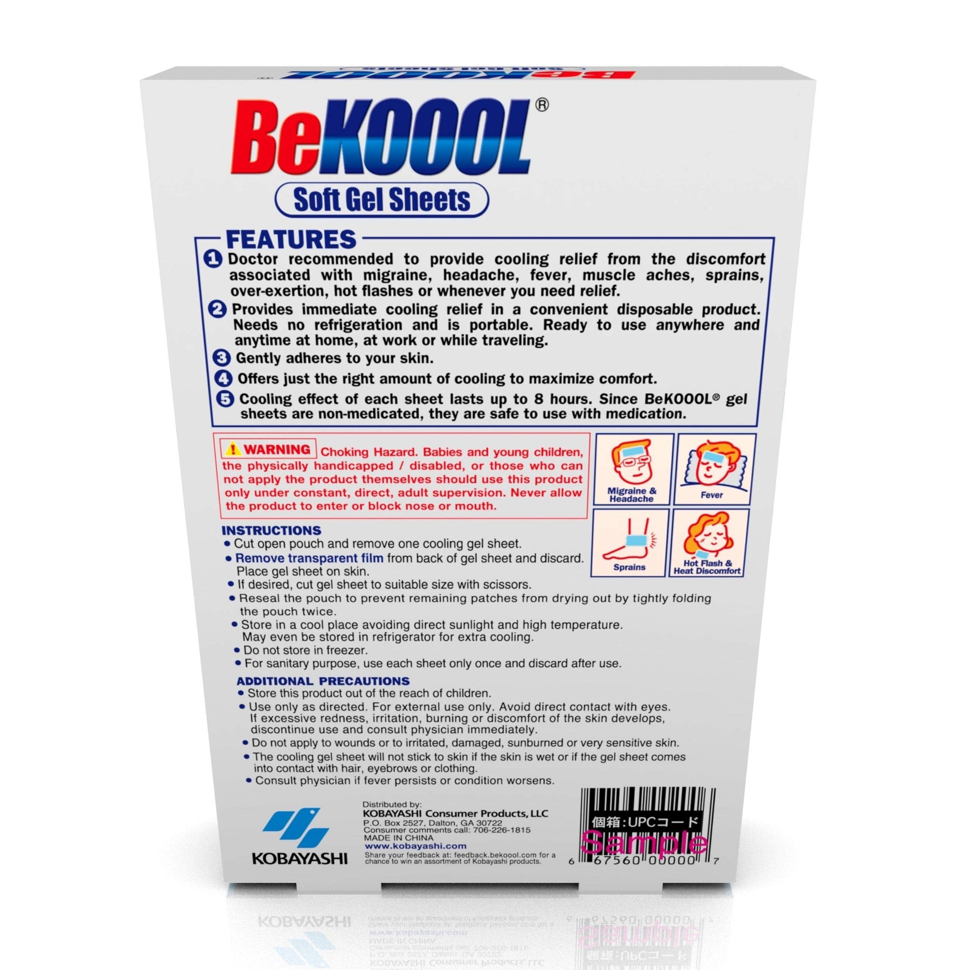 BeKOOOL Migraine Gel Sheets - 4 Count BeKoool uk supplements