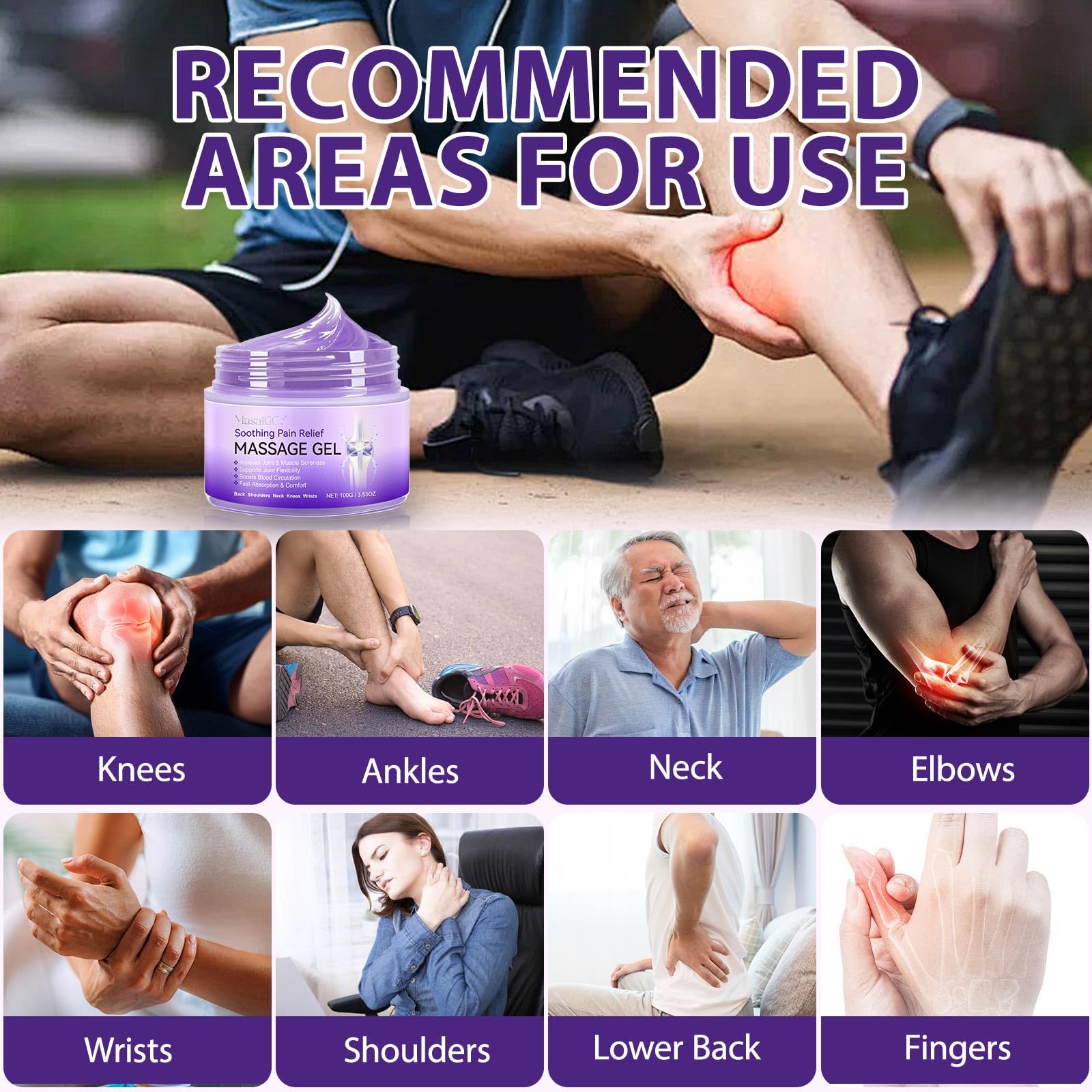 Soothing Massage Gel - Joint Massage Purple Gel, Natural Ingredients & Fast-Absorbing for Soothing Joint, Shoulder, Knee, Back & Muscle Stiffness GTZSXNP uk supplements