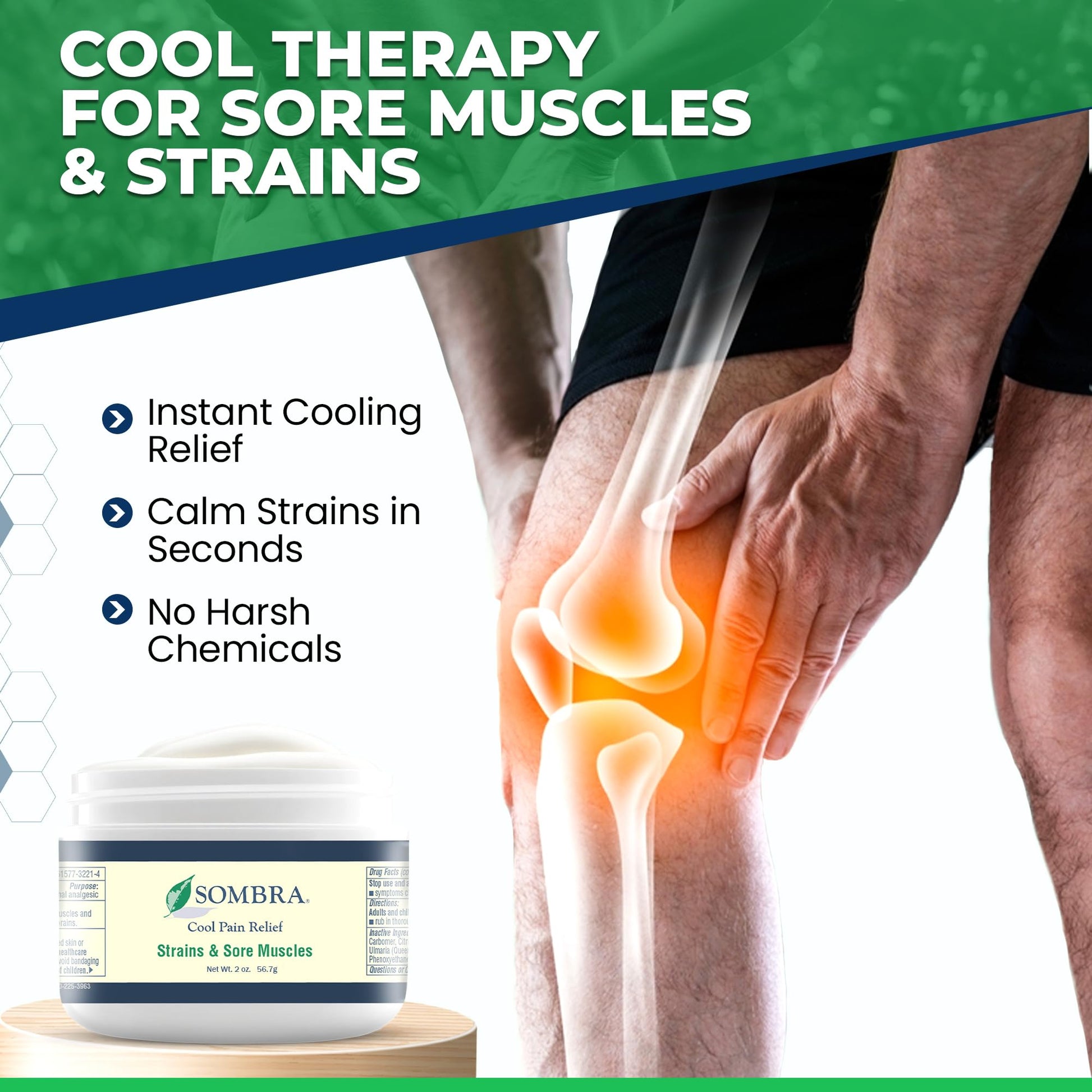 Sombra Warm & Cool Pain Relief Gel, Warm Relief for Arthritis and Chronic Pain Pre-Workout Muscle Rub, Cold for Swelling, Soreness, Post-Workout, Free of Artificial Fragrances, 2oz Per Jar Sombra uk supplements