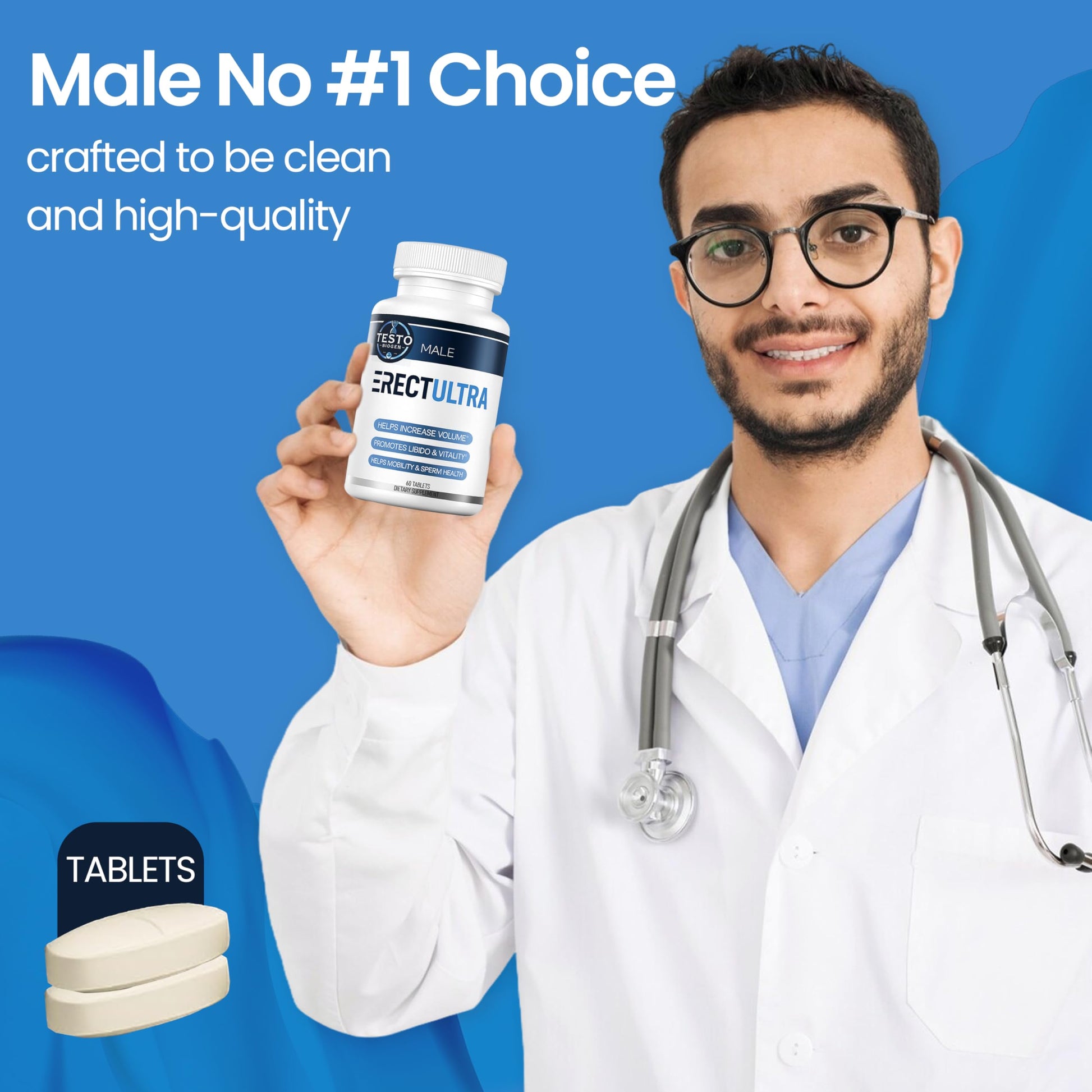 Male Enhancing Supplement - Fast Acting Performance Pills for Men for Blood Flow - Size & Stamina - Testosterone Booster, Maca Root, Epimedium,Tongkat Ali Dietary Supplement 60 Tablets TESTO BIOGEN uk supplements