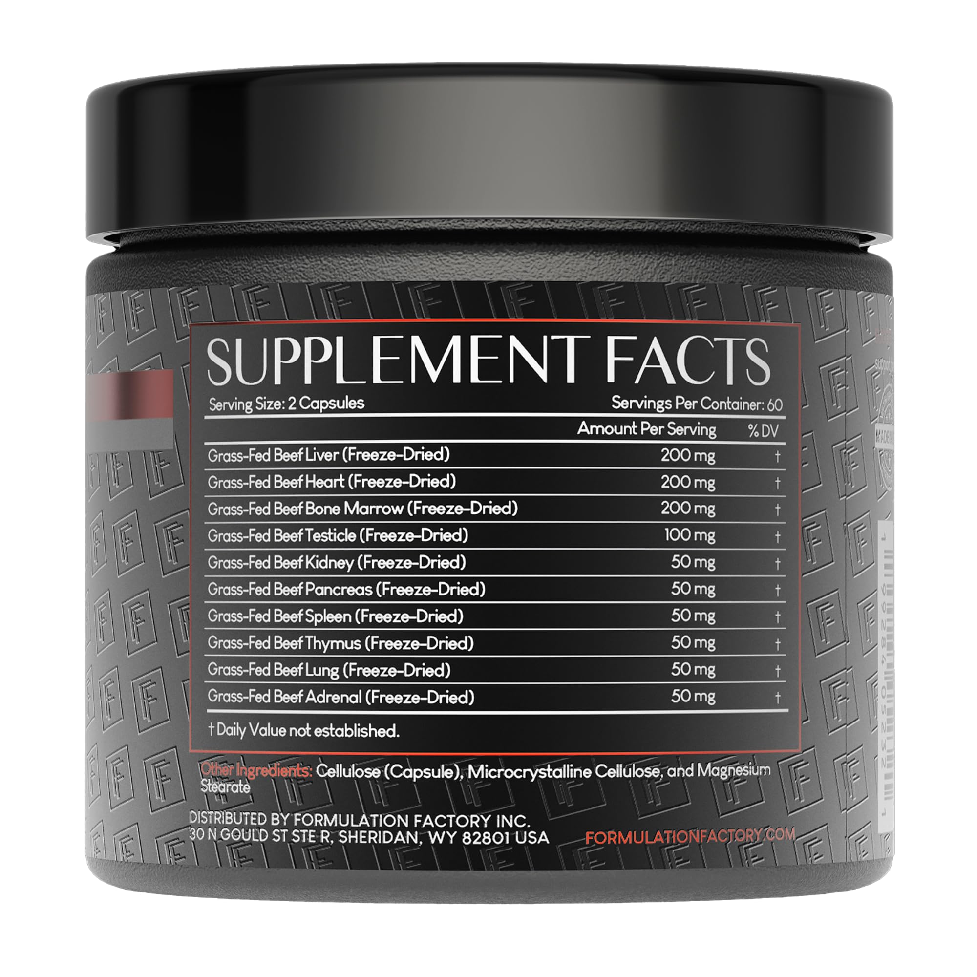 Formulation Factory Primal Power 10-in-1 Grass-Fed Organ Supplement with Beef Liver, Heart, Marrow, Testicle, Kidney, Supports Vitality, Hormones, Energy, Immunity (4 Month Supply, 240 Capsules) Formulation Factory uk supplements