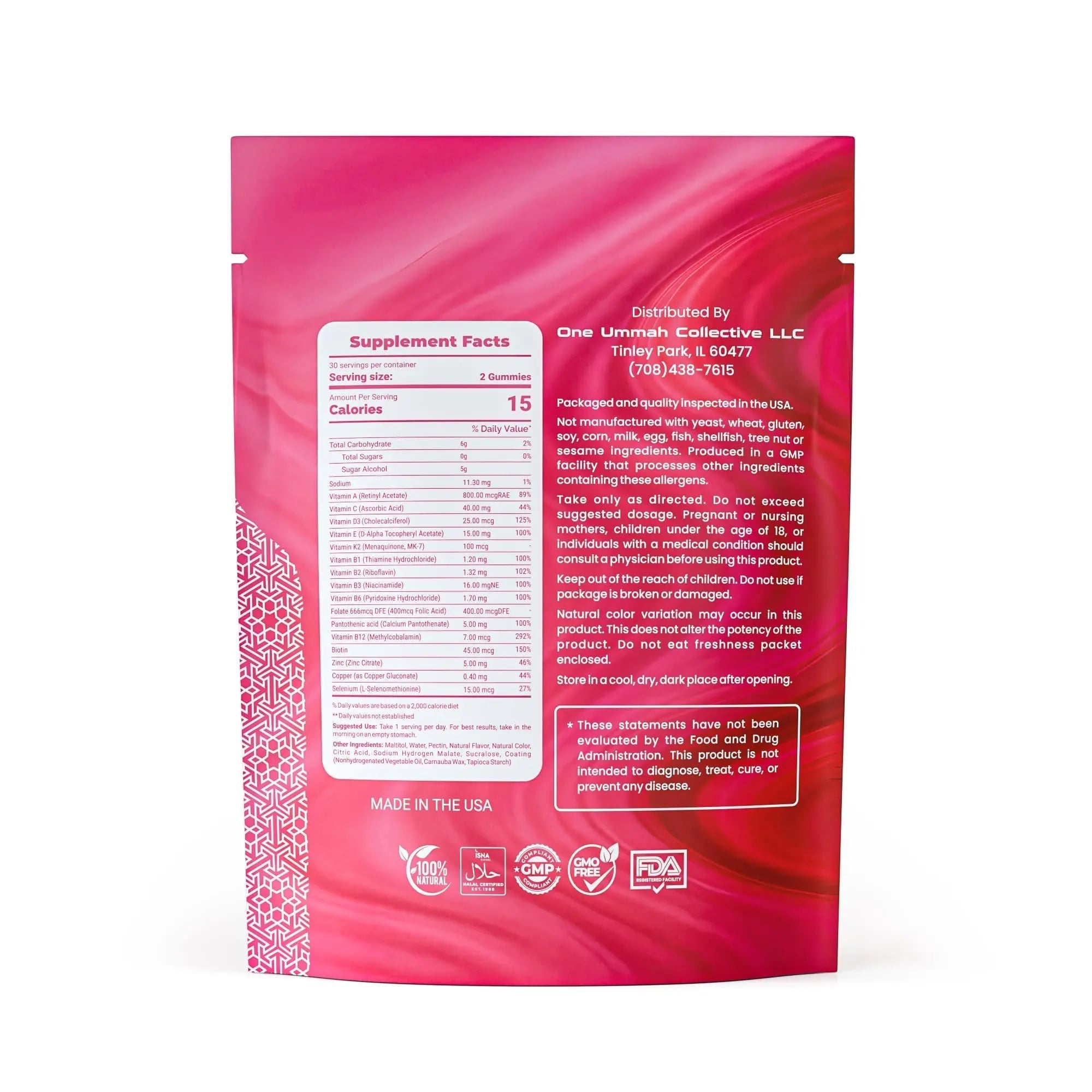 Halal Certified Women’s Multivitamin Gummies - Easy Digestion & High Absorption - Packed with Essential Nutrients, Omega-3 One Ummah uk supplements