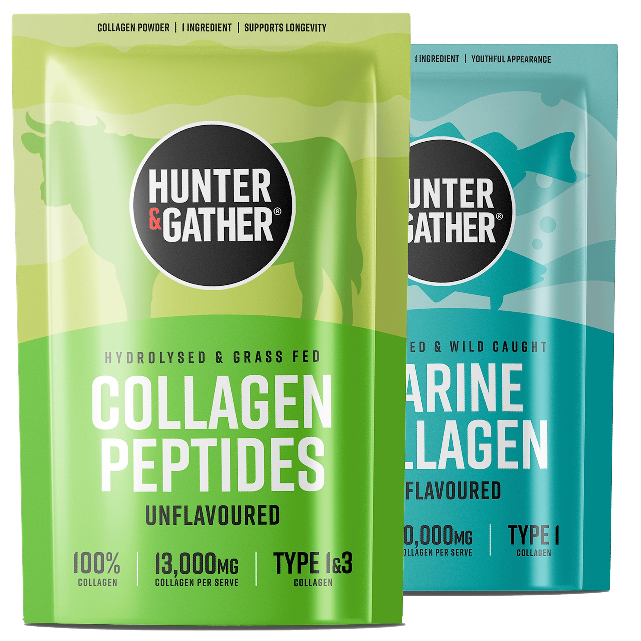 Hunter & Gather Collagen Powder Bundle | Hydrolysed Grass-Fed Bovine Collagen Hunter & Gather uk supplements