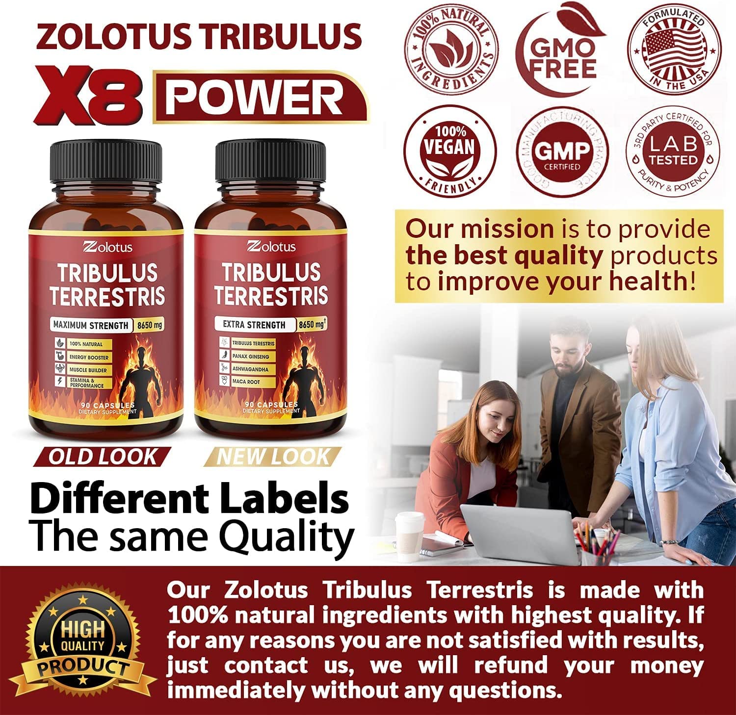 Zolotus Tribulus Terrestris, 8650mg Per Capsule, High Potency with Ashwagndha Zolotus uk supplements