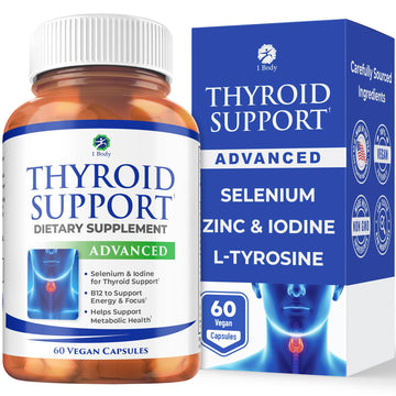 1 Body Thyroid Support Supplement for Women and Men, Selenium with Iodine, Zinc, B12, Ashwagandha and L-Tyrosine, Supports Hormone Health, Energy and Metabolism, 30 Day Supply 1 Body uk supplements