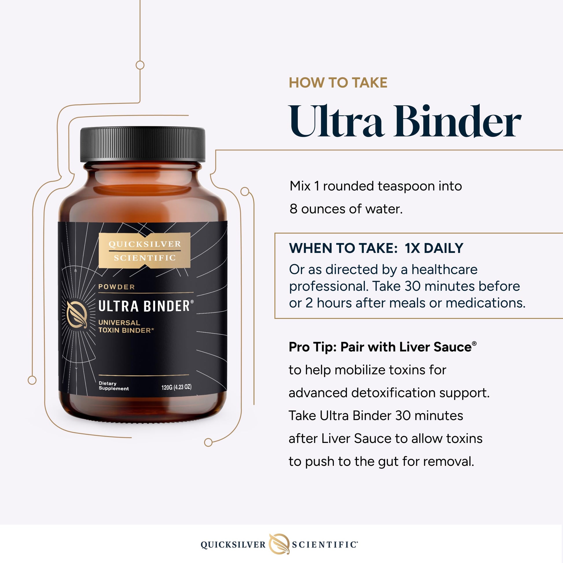 Quicksilver Scientific Ultra Binder Powder - Multi Binder with Bentonite Clay, Zeolite Detox & Charcoal - Supplement for Gut Support & The Body's Toxin Removal Process (120g) Quicksilver Scientific uk supplements