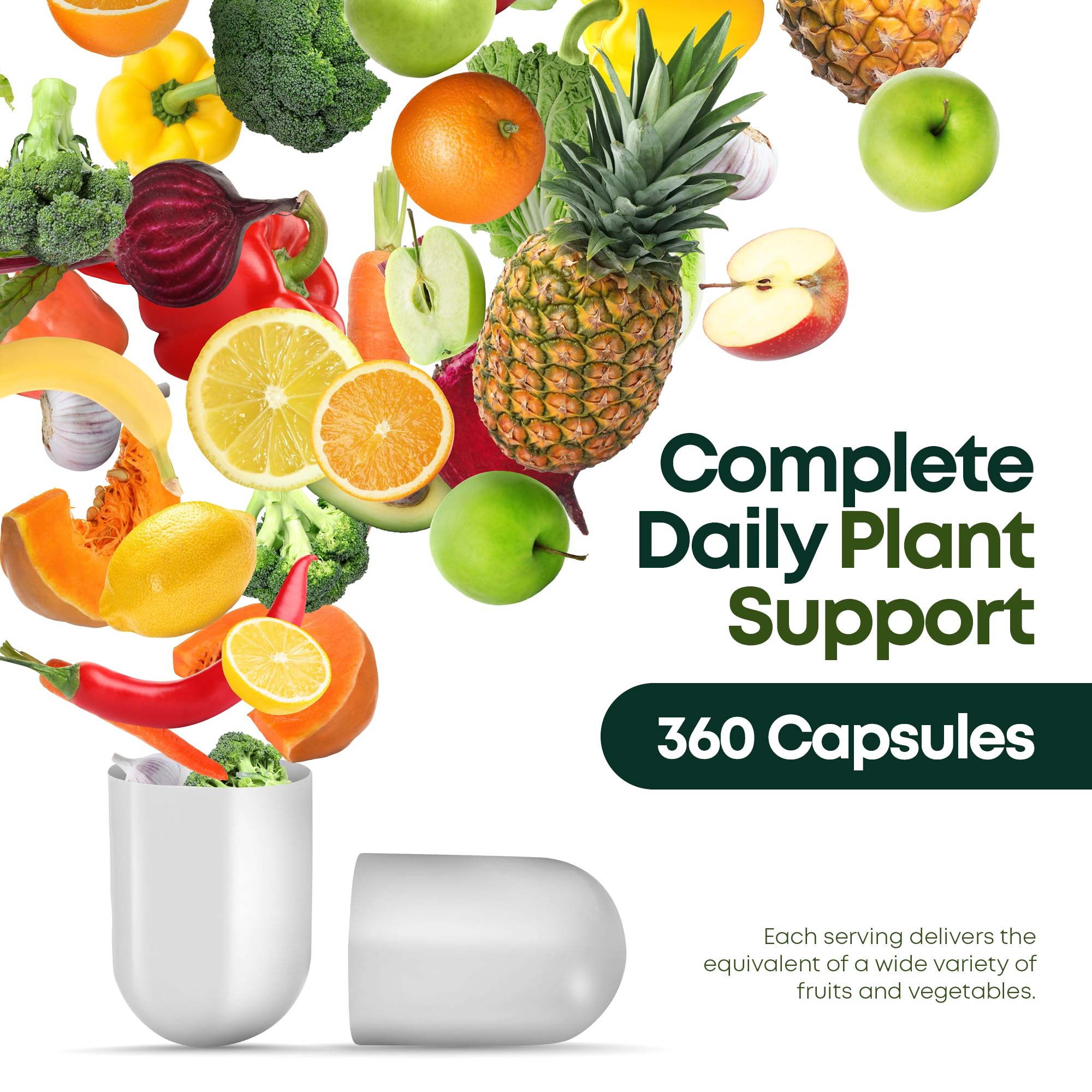 Supermed Research Fruits and Vegetables Supplements – 2 Pack Combination Fruit & Veggies Supplement – Whole Food Vitamins & Minerals for Adults – Superfood Veggie Vitamins for Adults (180 x 2, 360 Ct) Supermed Research uk supplements