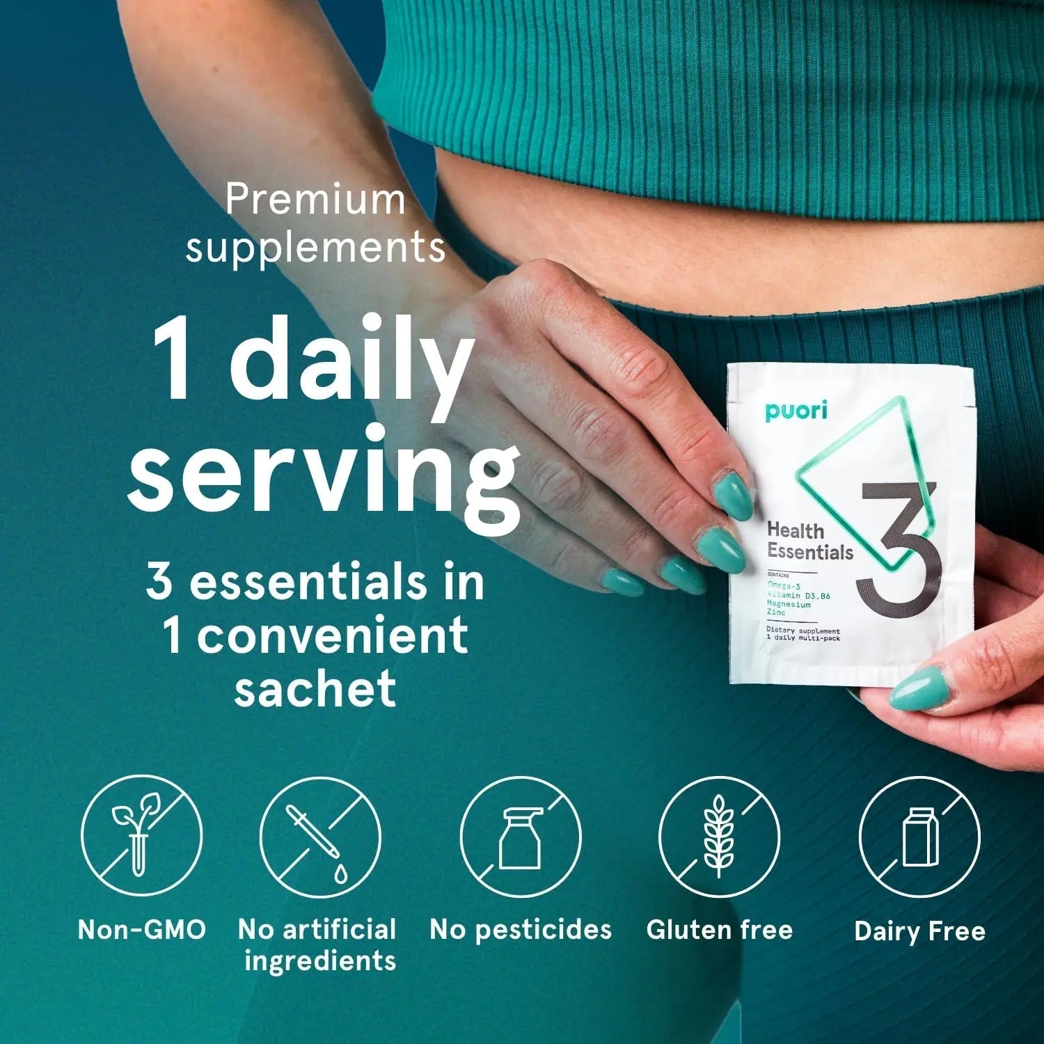 Puori P3 Health Essentials with Magnesium Zinc Complex, Omega 3 Fish Oil & Vitamin D3 Supplements - Men & Womens Daily Multi Puori uk supplements