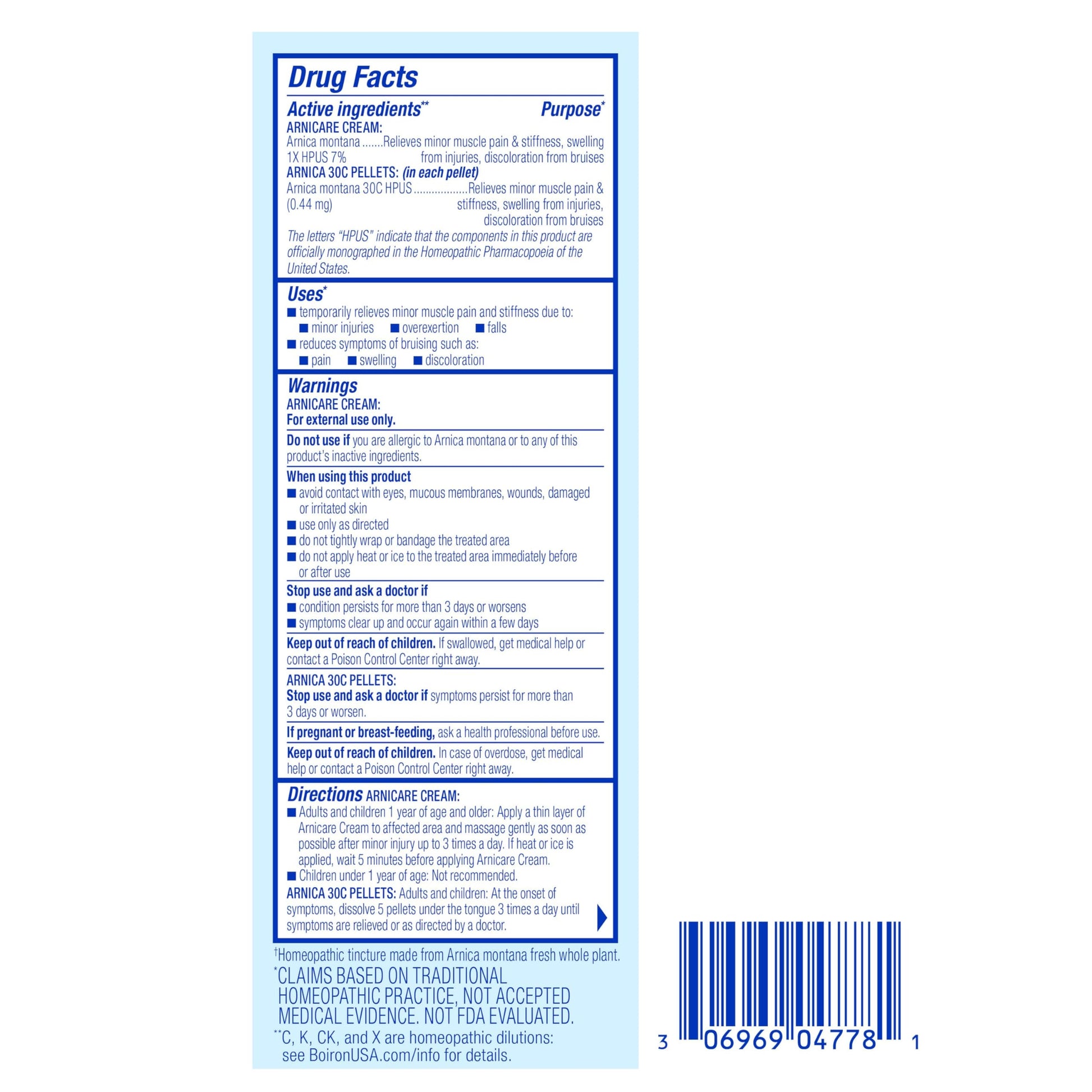 Boiron Arnicare Gel and Arnica 30c Value Pack for Pain Relief, Muscle Soreness, and Swelling from Bruising or Injury - 2.6 oz + 80 Pellet Tube Boiron uk supplements