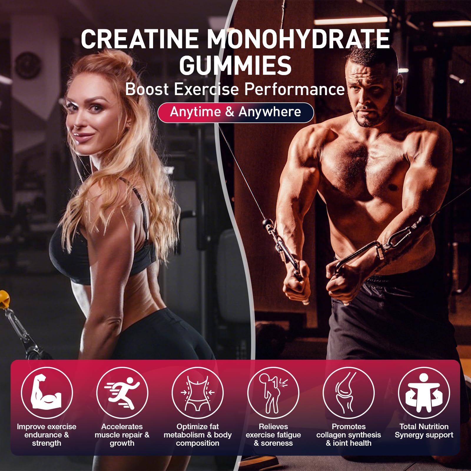 Creatine Gummies for Men & Women, Creatine Monohydrate Gummies 5g, Build Muscle, Strength, Recovery, Cognitive Health & Memory, Pre Workout Supplement, 120 Count Raspberry Chewable Gummy Maxhemphealth uk supplements