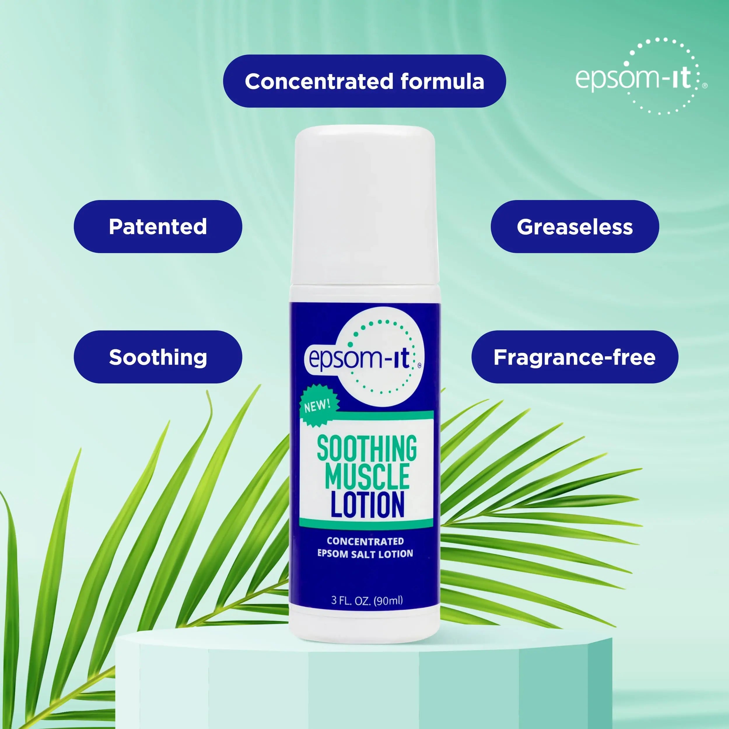Epsom-It Soothing Muscle Lotion - Roll On Epsom Salt Lotion with Arnica for Muscle Stiffness, Leg, Knees and Feet Discomfort, Topical Magnesium Cream, 3oz EPSOM-IT uk supplements