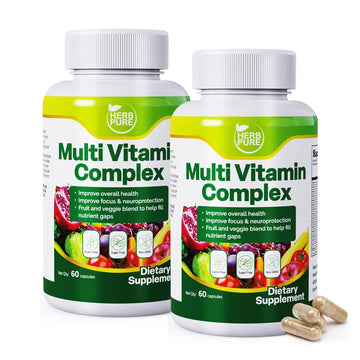 HERB PURE Multi Vitamin Complex Daily Multivitamin for Men and Women – 28 Essential Vitamins & Minerals with Active Vitamins, Superfood Blend, Alpha GPC HERB PURE uk supplements