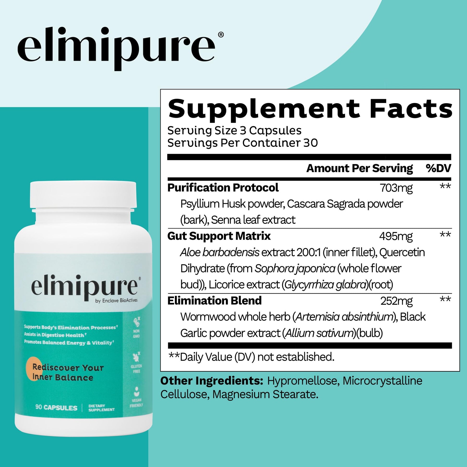 Elimipure Gut Cleanse & Restore Supplement: Natural & Effective Detox Cleanse Capsules | Fortify Your Microbiome | Effortless Morning Stools | Restore Your Gut from the Inside Out Elimipure uk supplements