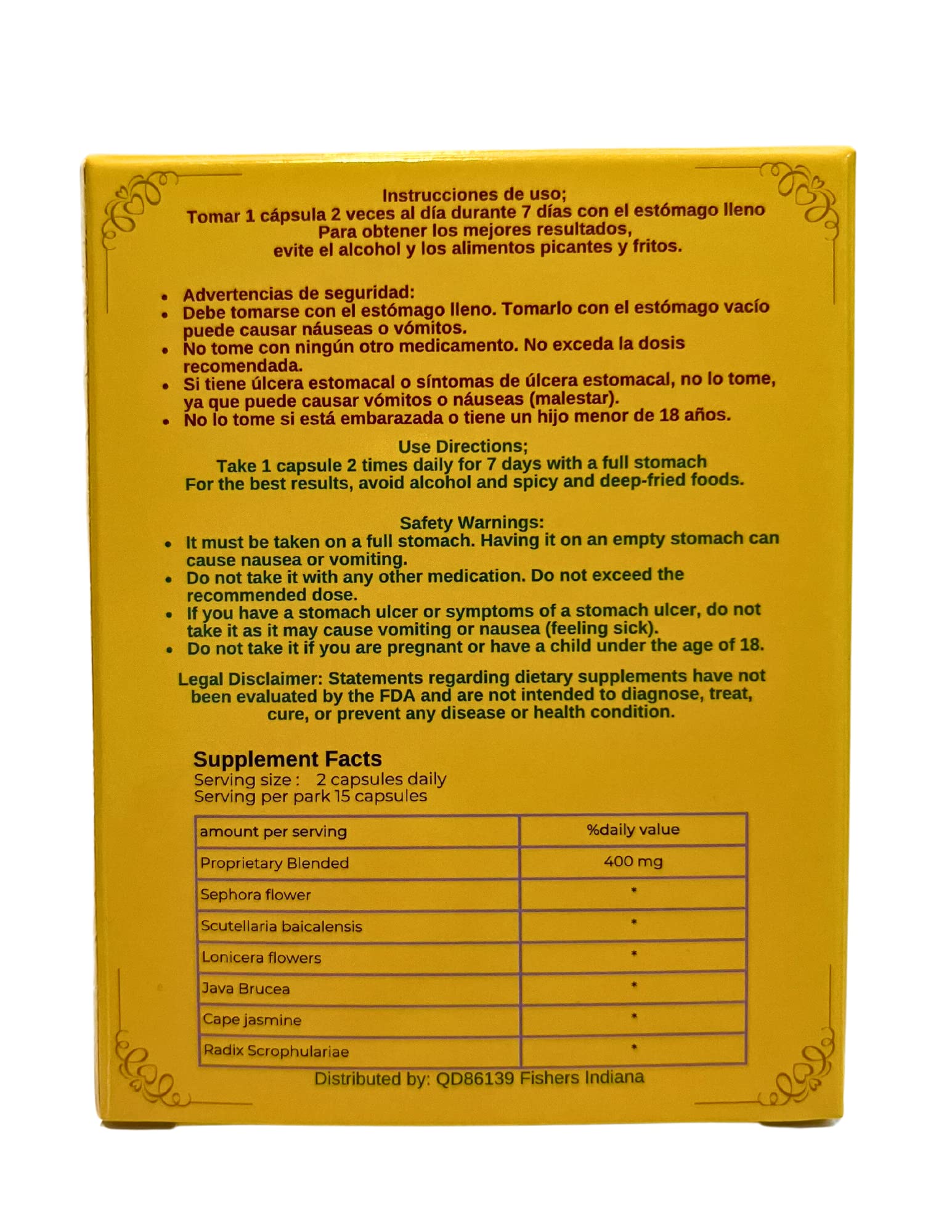 Hemorr7: 7Days 15 Capsules Herbal Hemorrhoid Detox Formula,Fórmula Herbal para desintoxicar las hemorroides Durante 7 días Generic uk supplements