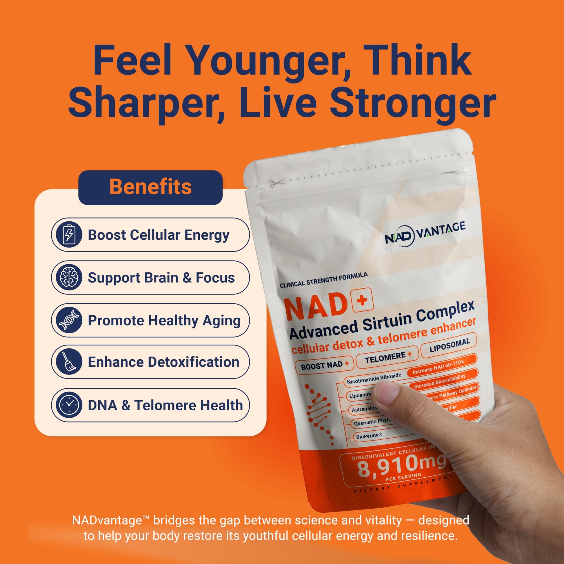 Eternaroot NAD+ 5D Matrix - High Potency NAD Precursor - 1000mg Nicotinamide Riboside (NR) + Liposomal Resveratrol - Clean Vegan Formula - Cellular Energy & Immune Support Eternaroot uk supplements