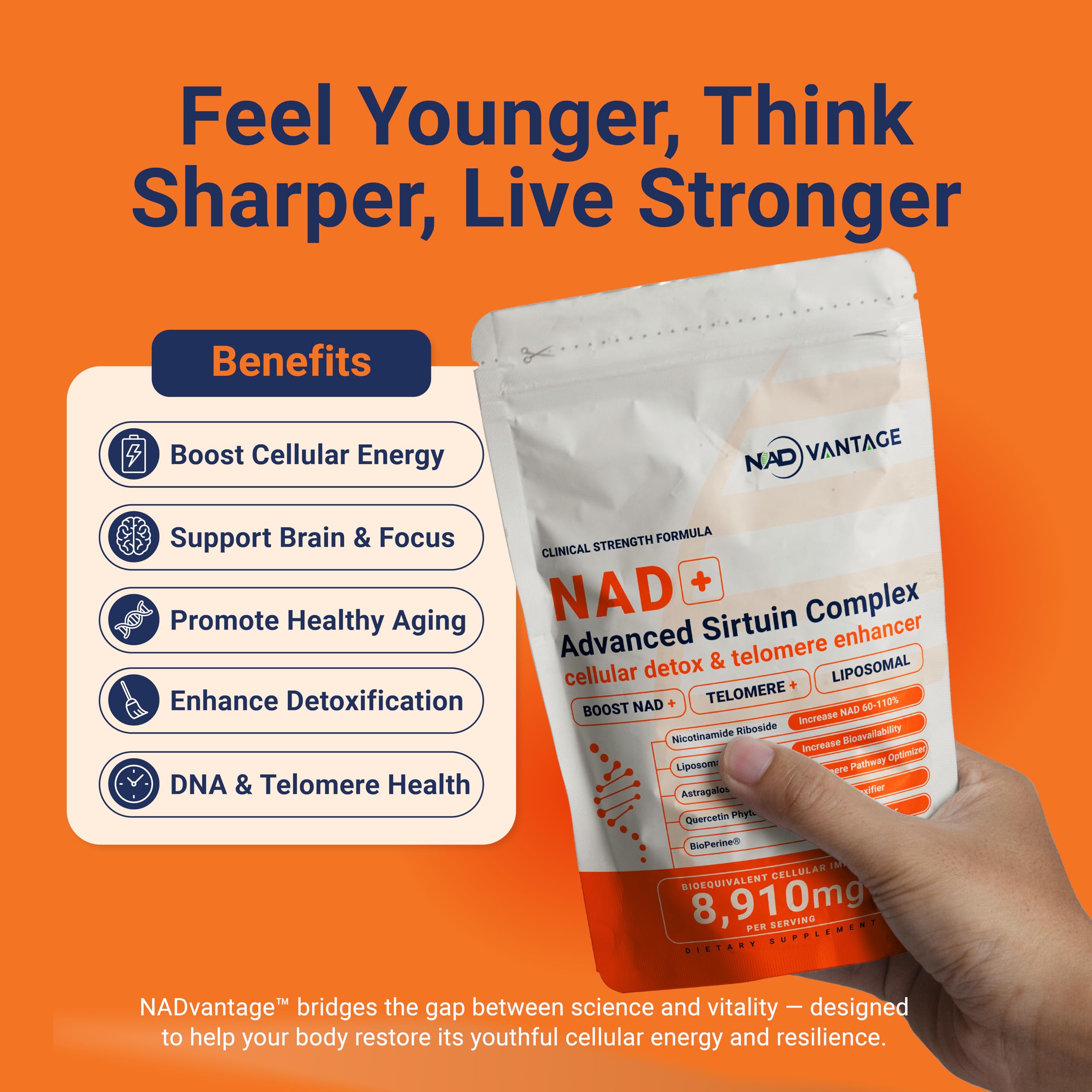 Eternaroot NAD+ 5D Matrix - High Potency NAD Precursor - 1000mg Nicotinamide Riboside (NR) + Liposomal Resveratrol - Clean Vegan Formula - Cellular Energy & Immune Support Eternaroot uk supplements