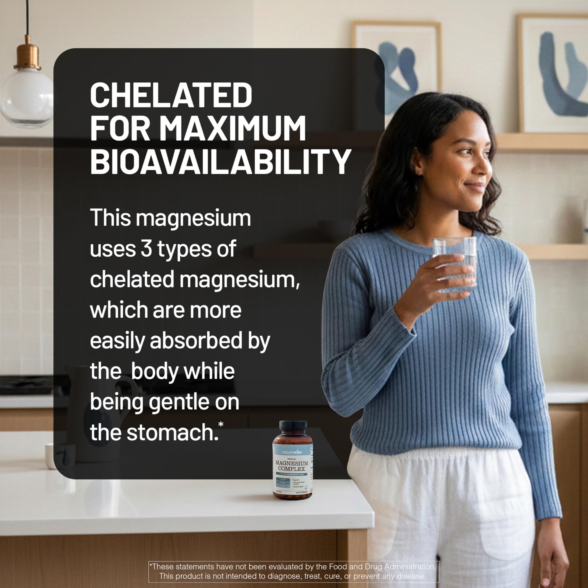 NatureWise Triple Magnesium Complex - High Absorption Magnesium Glycinate + Malate + Citrate for Muscle Nerve & Sleep Support - Vegan 90 Capsules NatureWise uk supplements