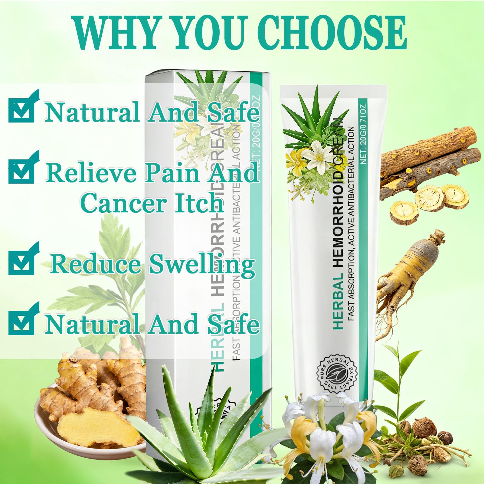 Hushblade Hemorrhoid Body Cream, Natural Herbal Hemorrhoid Cream, for Men and Women Moisturizing and Nourishing Hushblade uk supplements